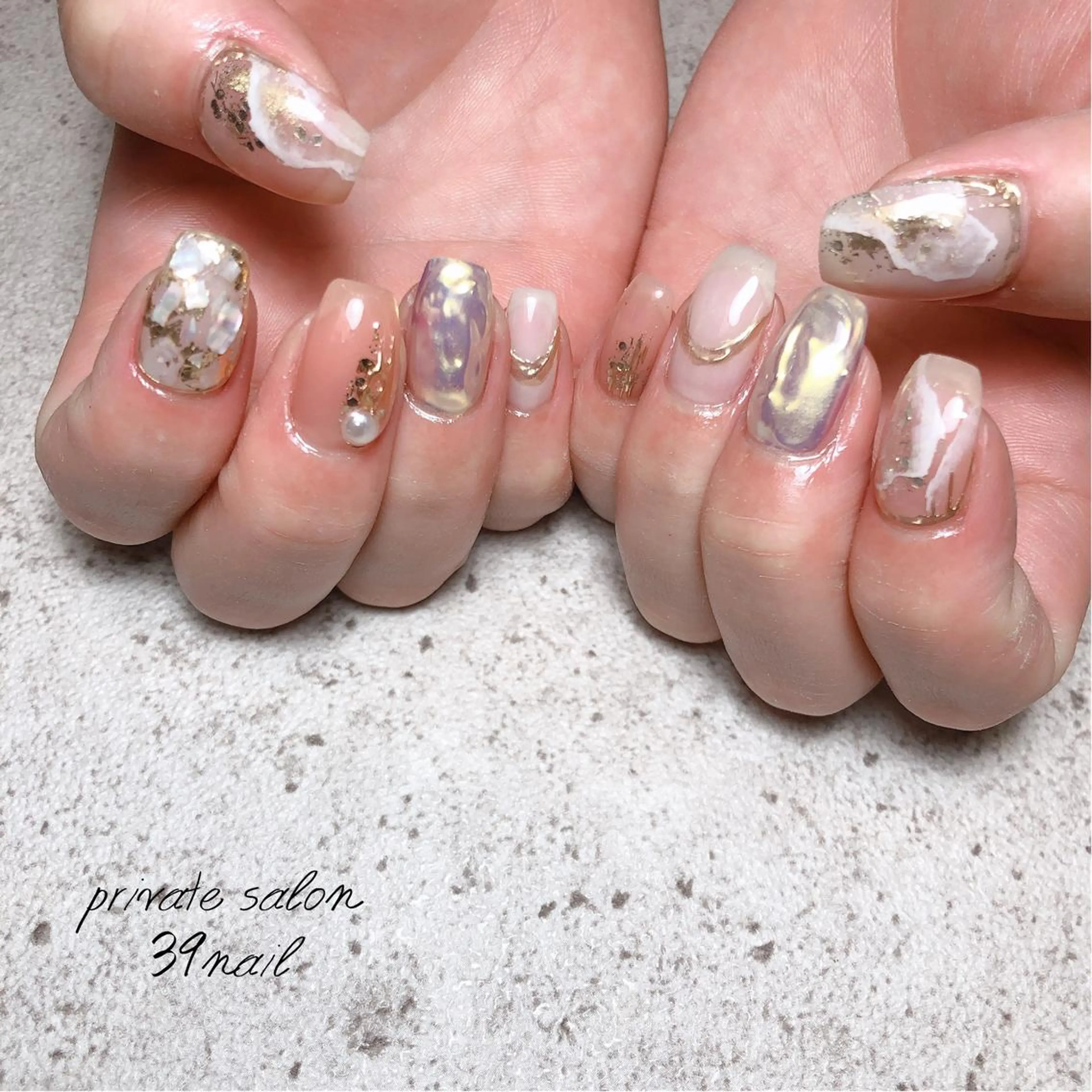 ミディアム ネイル ハンドネイル 京橋 【39nail】のネイルデザイン