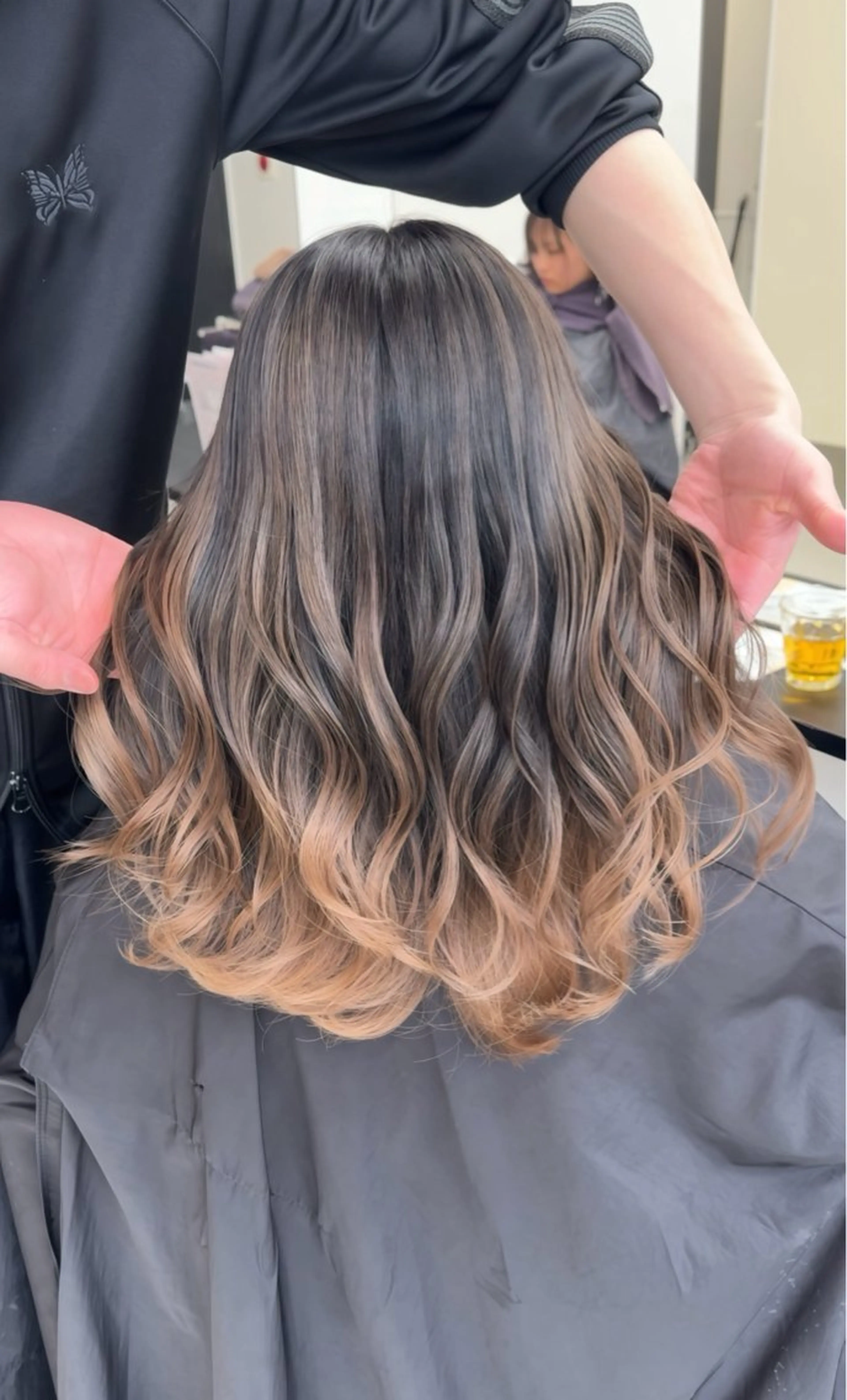 ロング カラー バレイヤージュ レイヤーカット カット ヘアカラー トリートメント ヘアセット Rikuto/原宿 /バレイヤージュのヘアスタイル