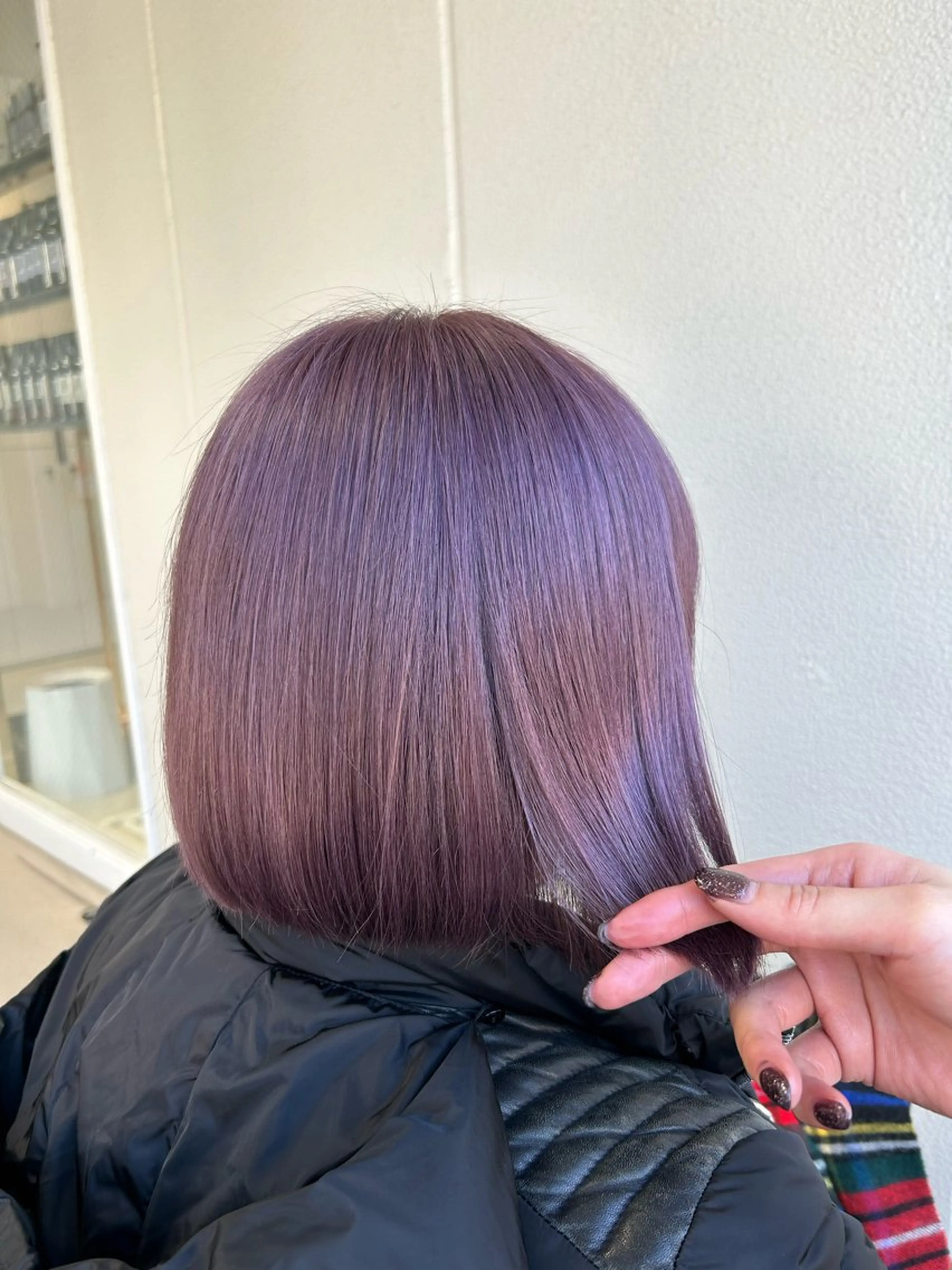 ショート カラー ヘアアレンジ グレージュ ラベンダーカラー ラベンダーグレージュ ラベンダーグレー 《暖色/韓国レイヤー 》🇰🇷桑原ユキネのヘアスタイル