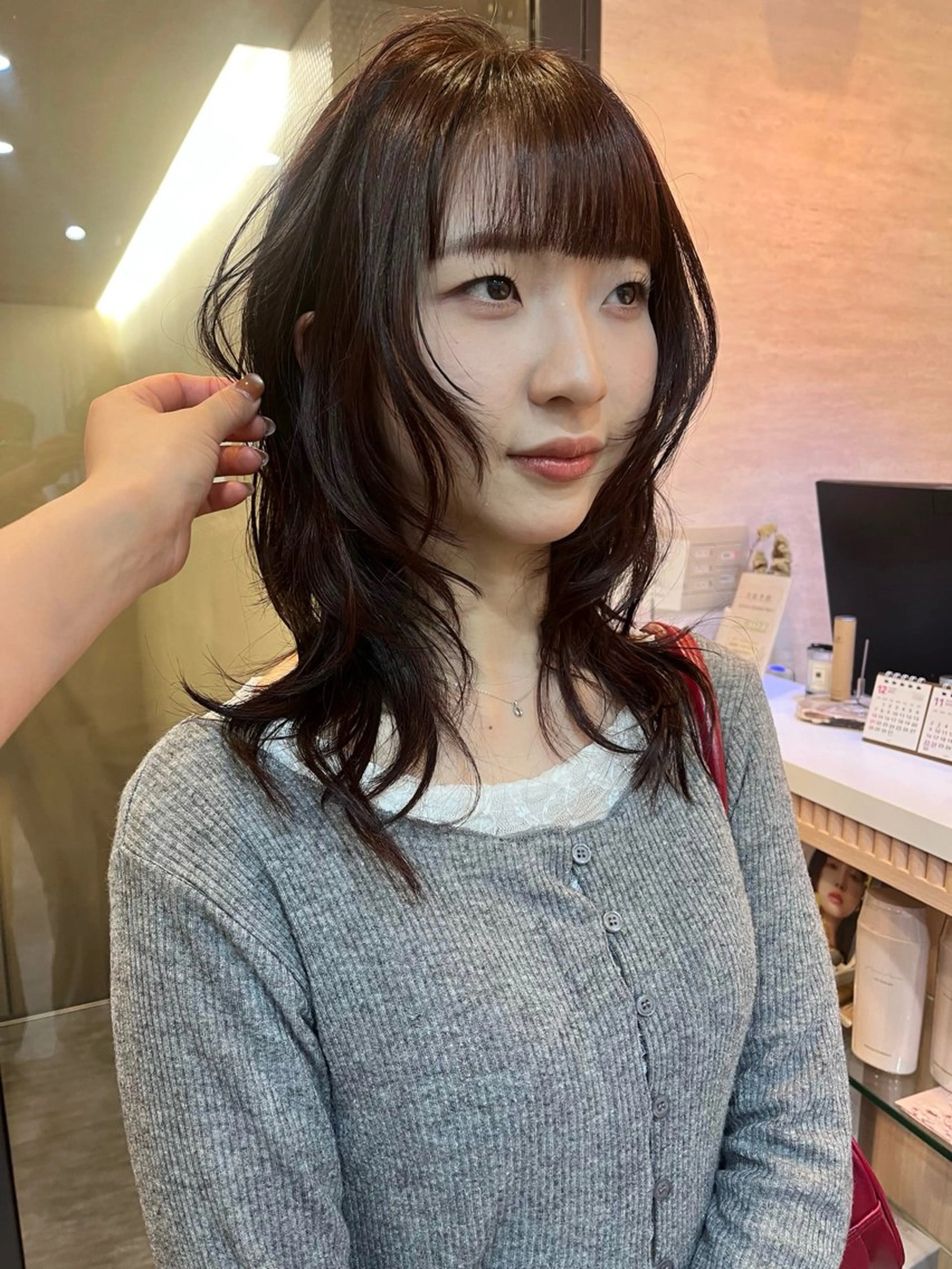 セミロング レイヤーカット ヘアカラー レイヤー/暖色/ 髪質改善/永礼芳果のヘアスタイル