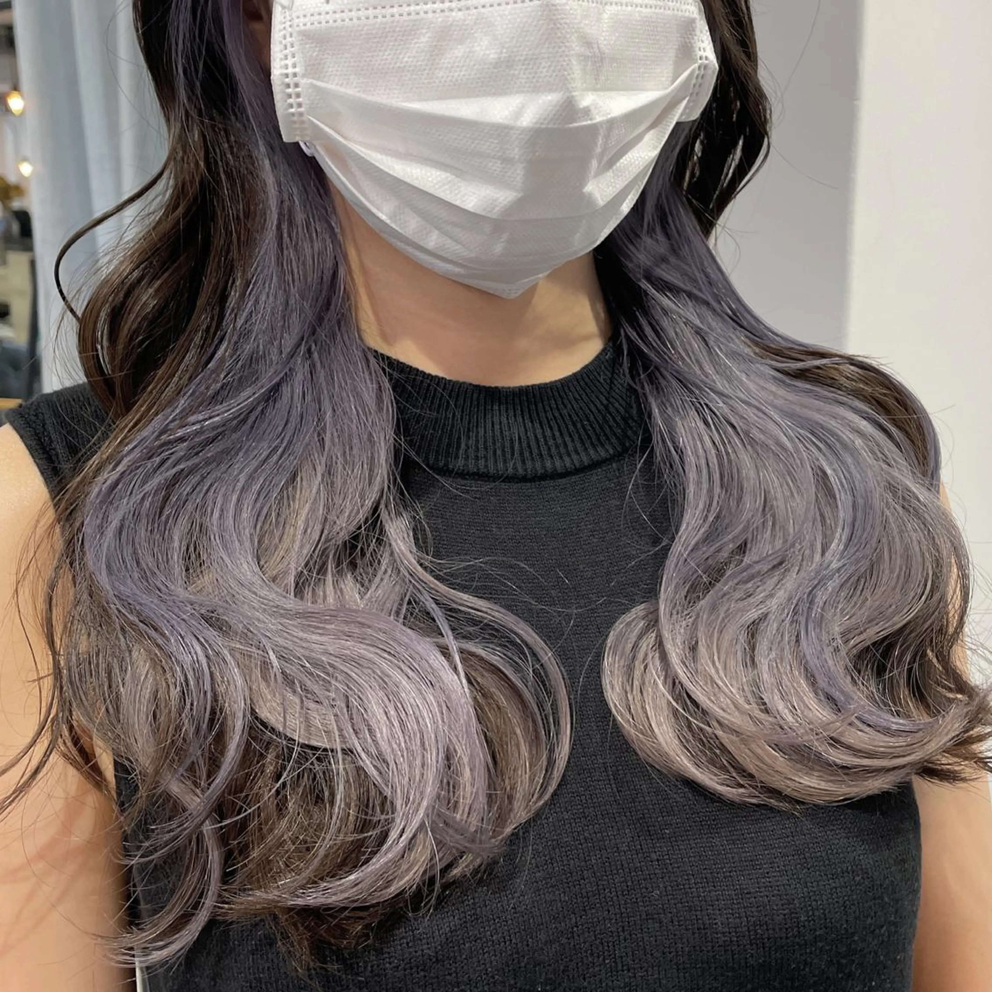 カラー ヘアカラー トリートメント ハイトーンイヤリング カラー清水隆央のヘアスタイル