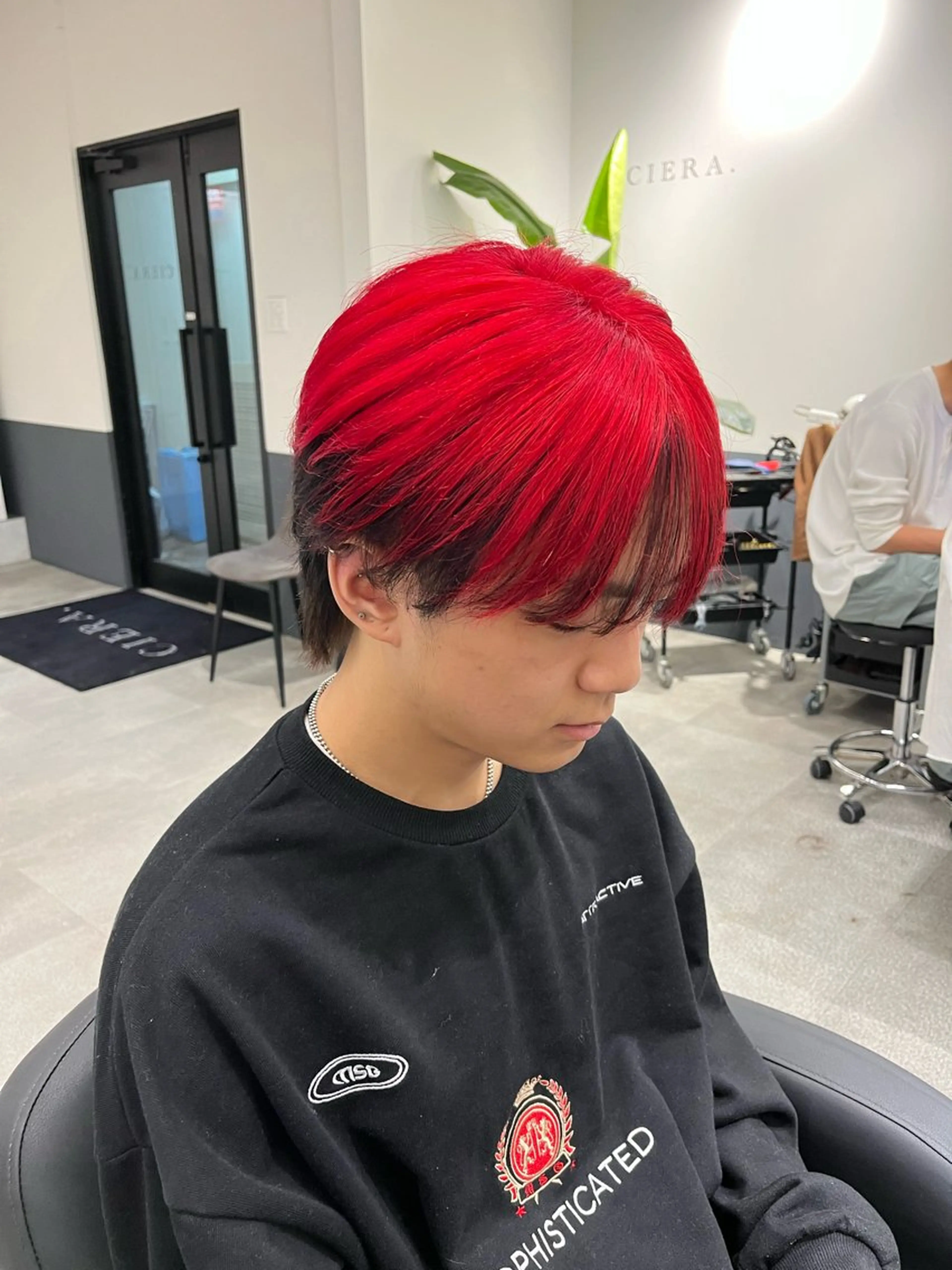 メンズ オールバック アップバング センターパート フェードカット マンバンヘア カット ヘアカラー CIERA 堀江所属・西岡 あつみ/ 堀江美容室のヘアスタイル