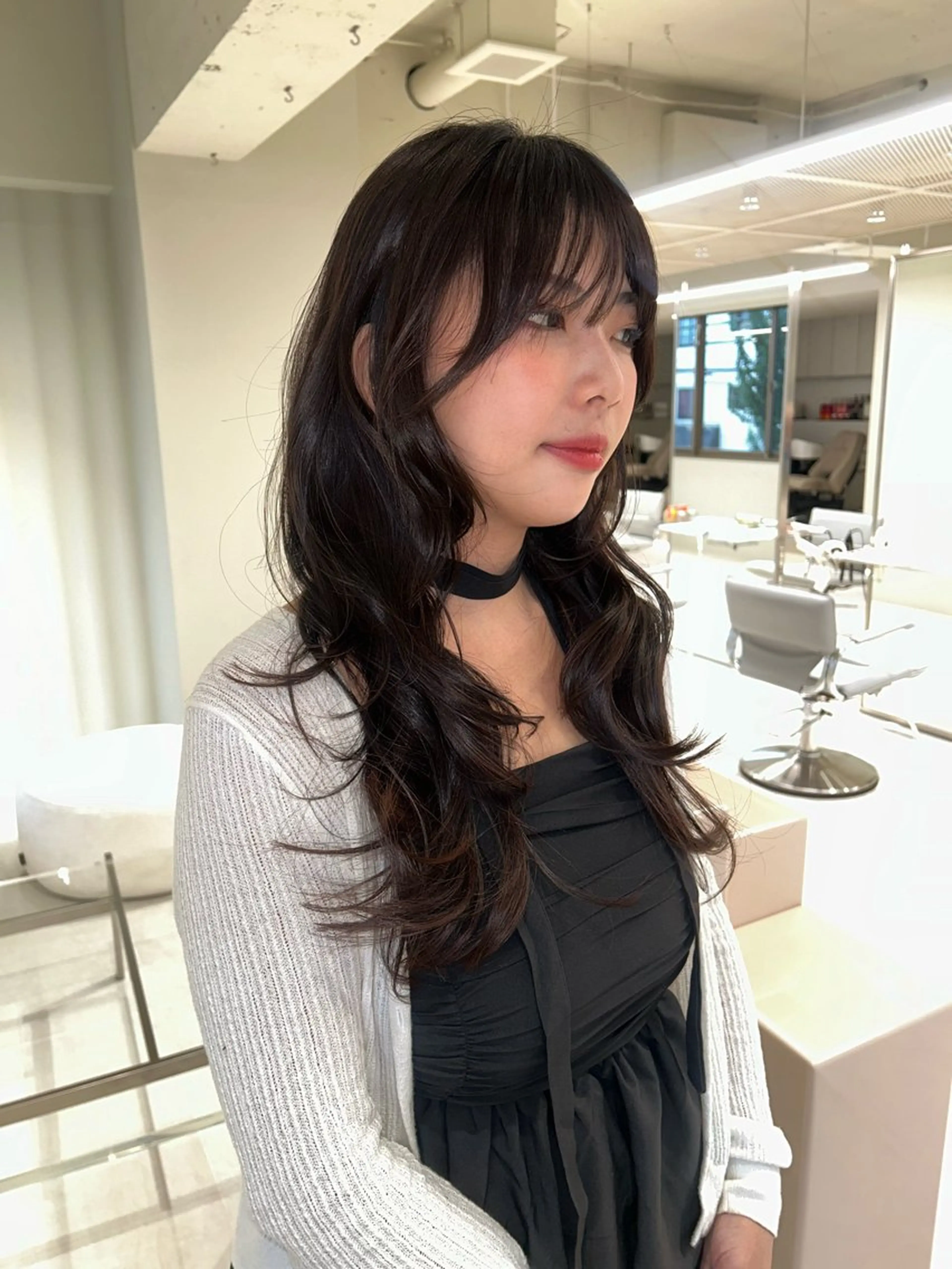ロング カラー レイヤーカット カット 丸みショート /nagisaのヘアスタイル