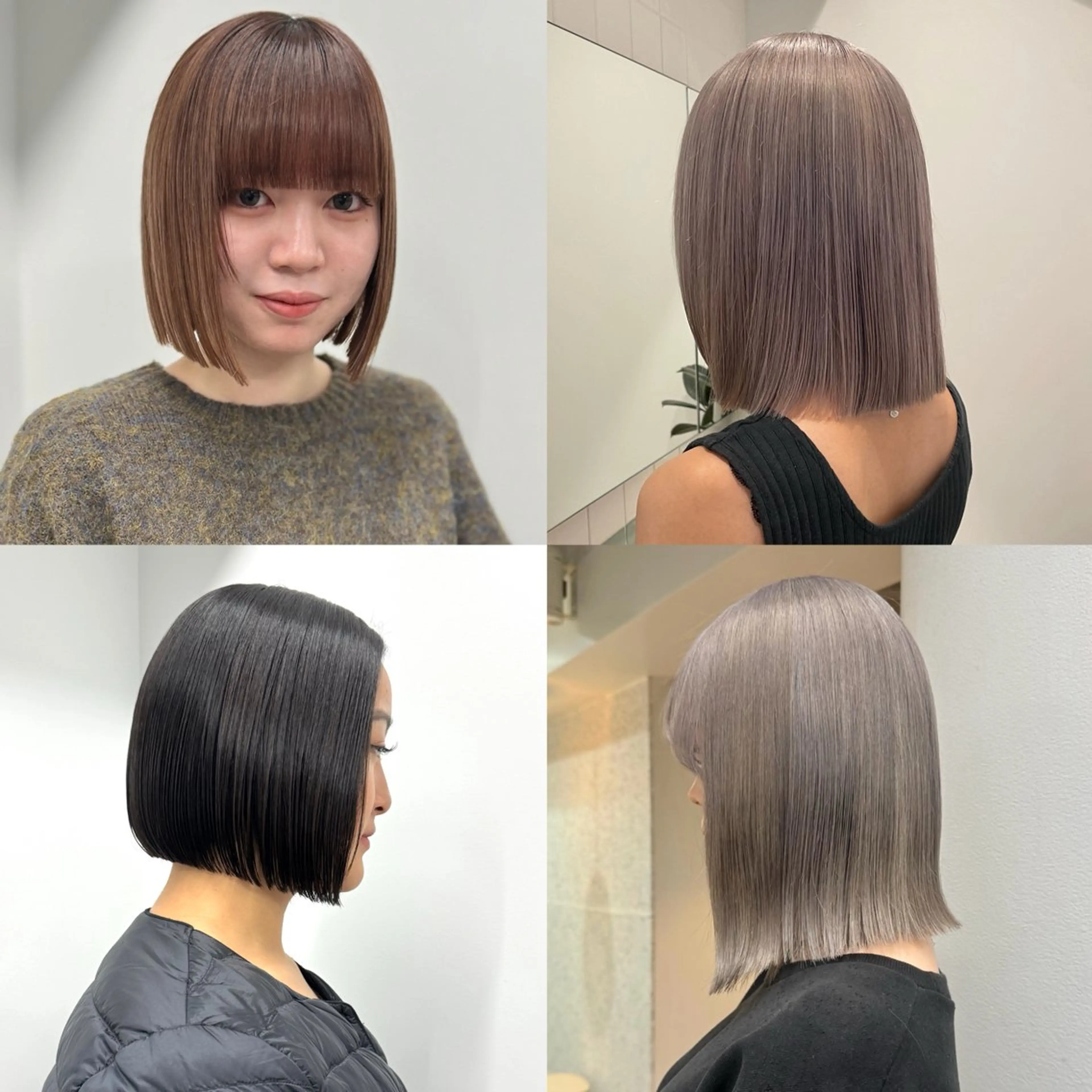 ミディアム 切りっぱなしボブ/ 縮毛矯正/新宿/航輝のヘアスタイル