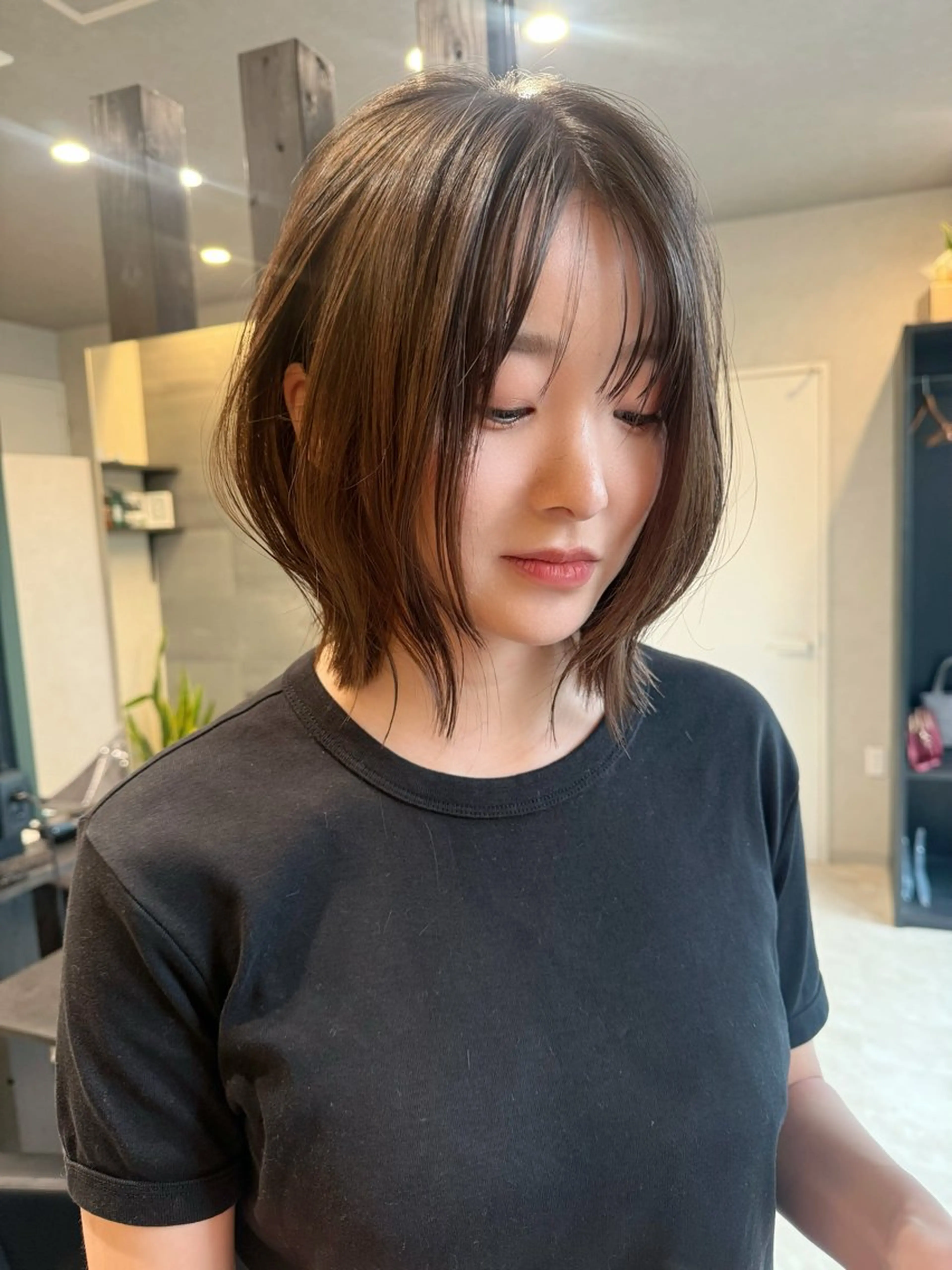 ショート カラー ボブレイヤー ボブ レイヤーカット カット ヘアカラー トリートメント 透明感カラー/ボブ misaki °＊のヘアスタイル