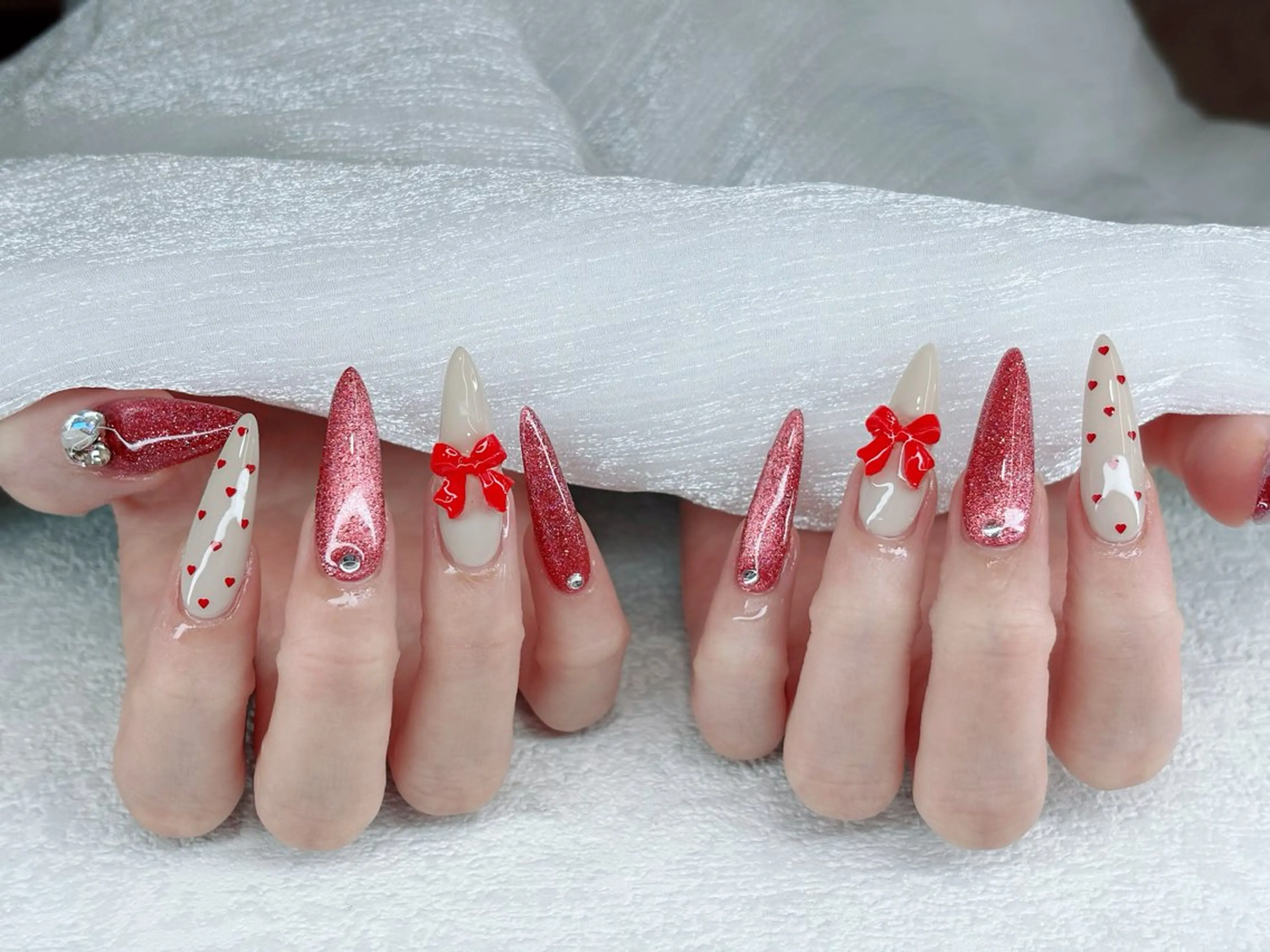 ネイル オーロラネイル ブルー チークネイル フットネイル フレンチネイル NAILS168 大家店のネイルデザイン