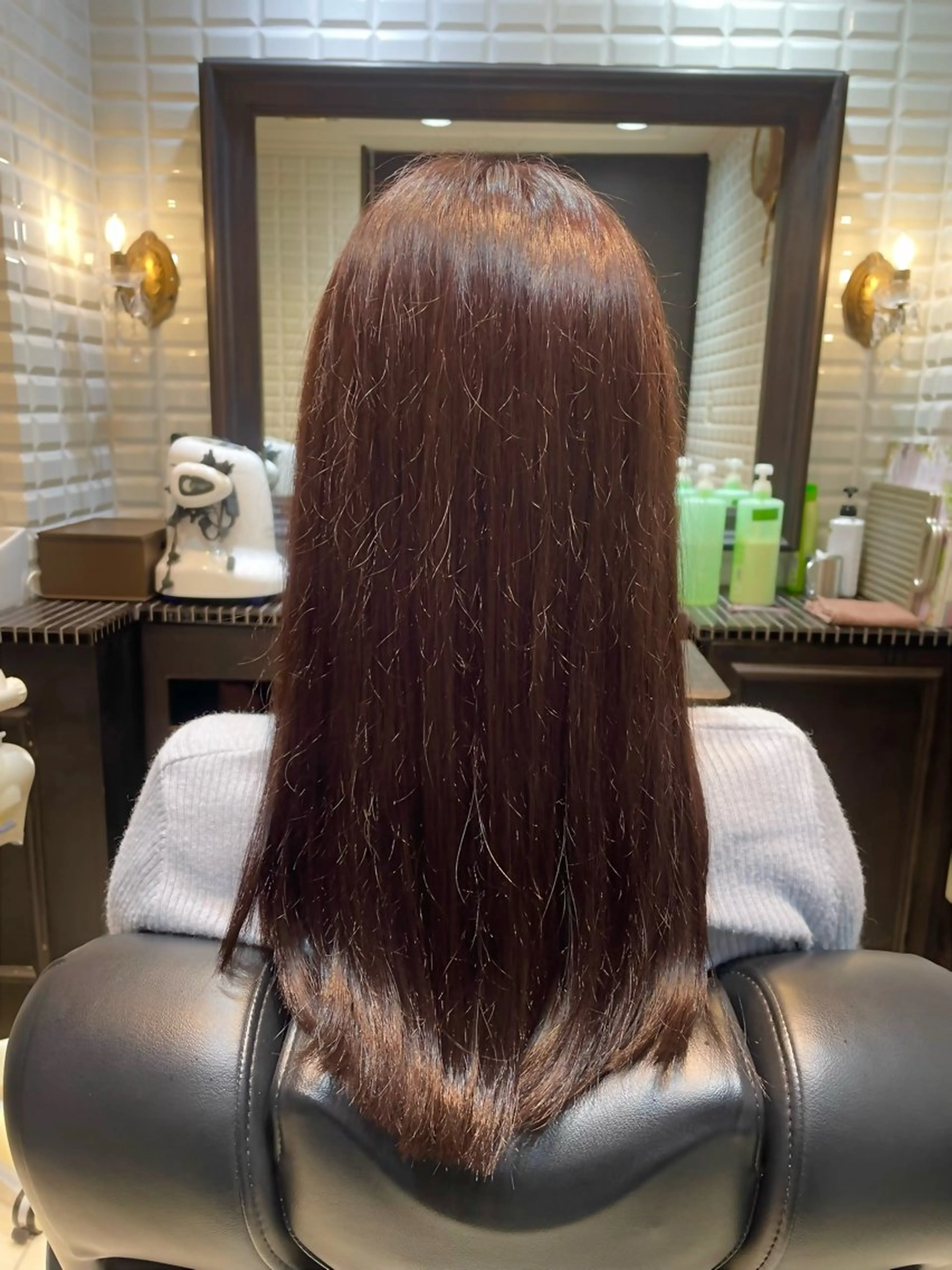 ロング カラー バイオレットカラー 波巻き、ツイスト パーマモデル募集中のヘアスタイル
