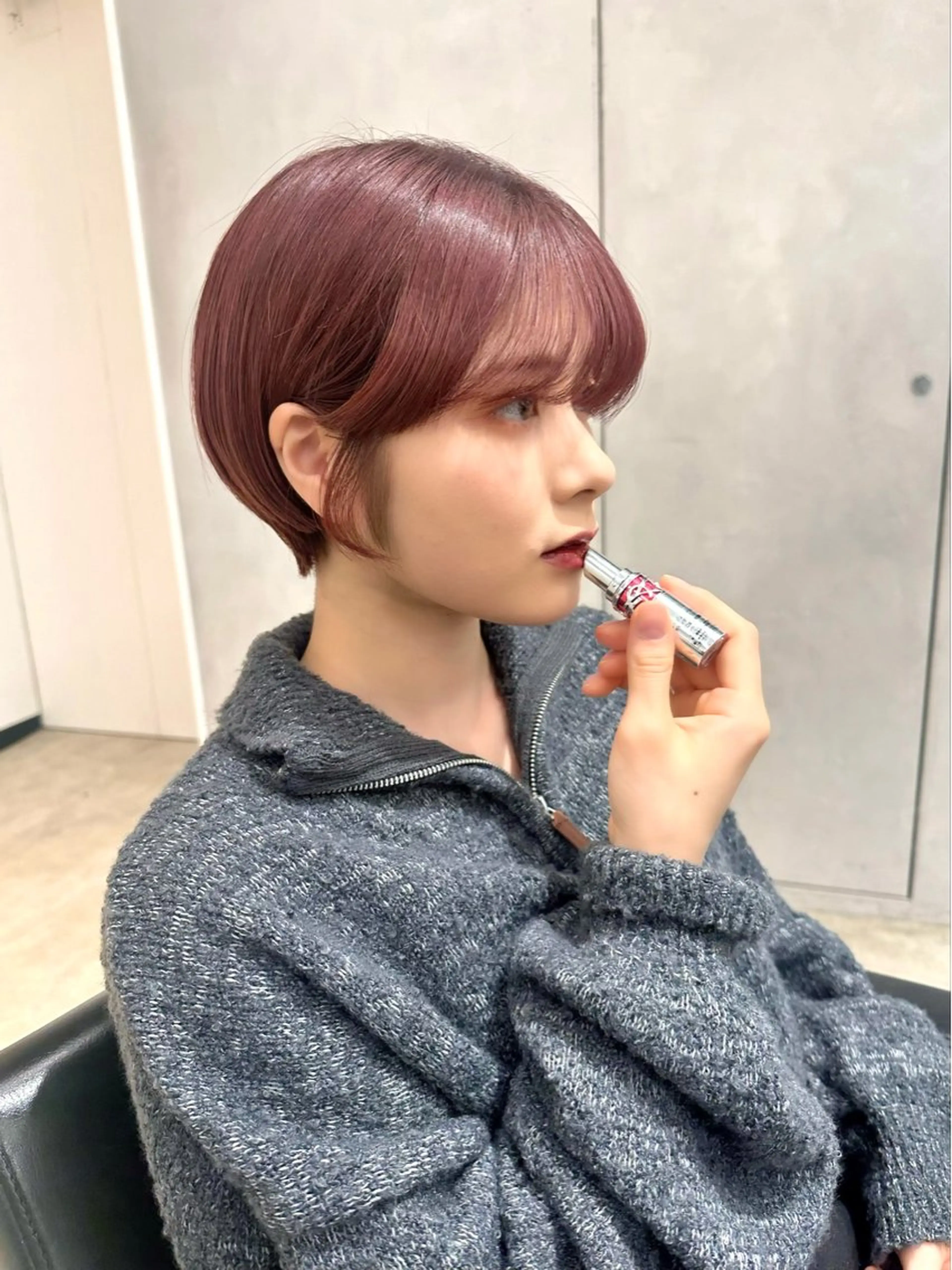 ショート カラー 丸みショート ブリーチ ピンクカラー ショートヘア カット ヘアカラー トリートメント 似合わせ小顔ショート /akane🐰♥️のヘアスタイル