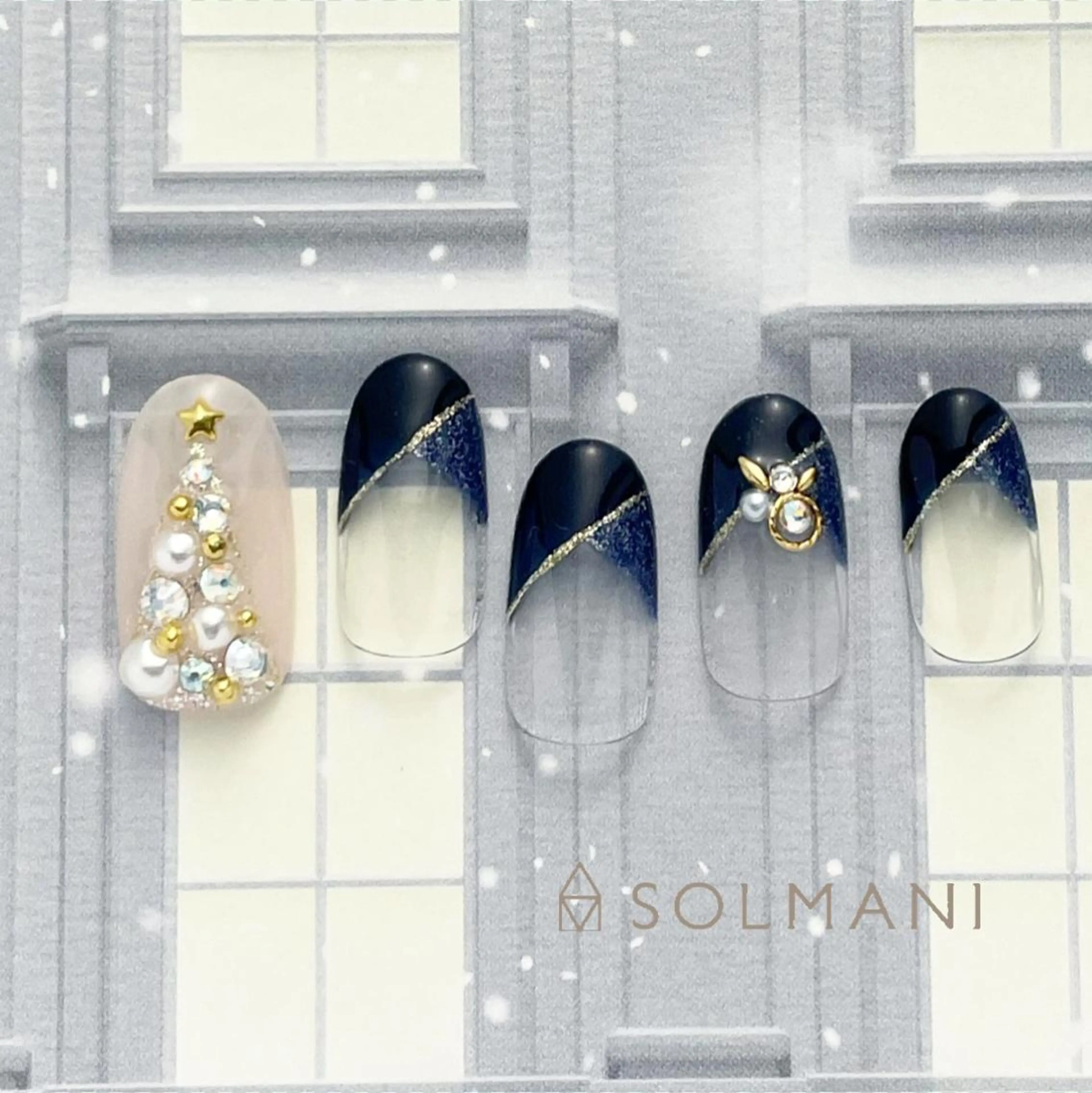ネイル 冬ネイル クリスマス SOLMANI 予約担当のネイルデザイン