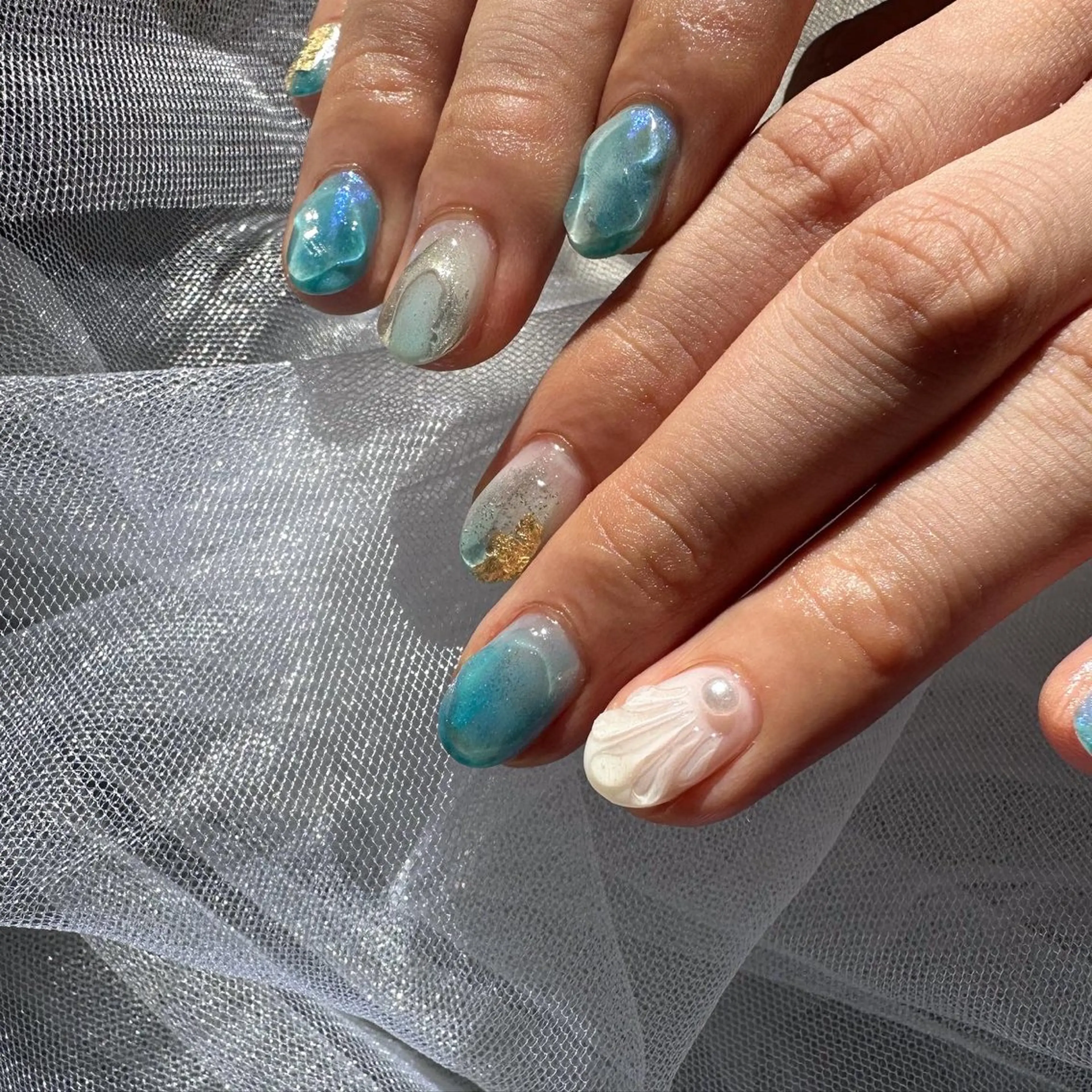 ネイル クリアネイル 氷ネイル・うるうるネイル 韓国ネイル ニュアンスネイル 夏ネイル 🪞KAPE NAIL 🪞のネイルデザイン