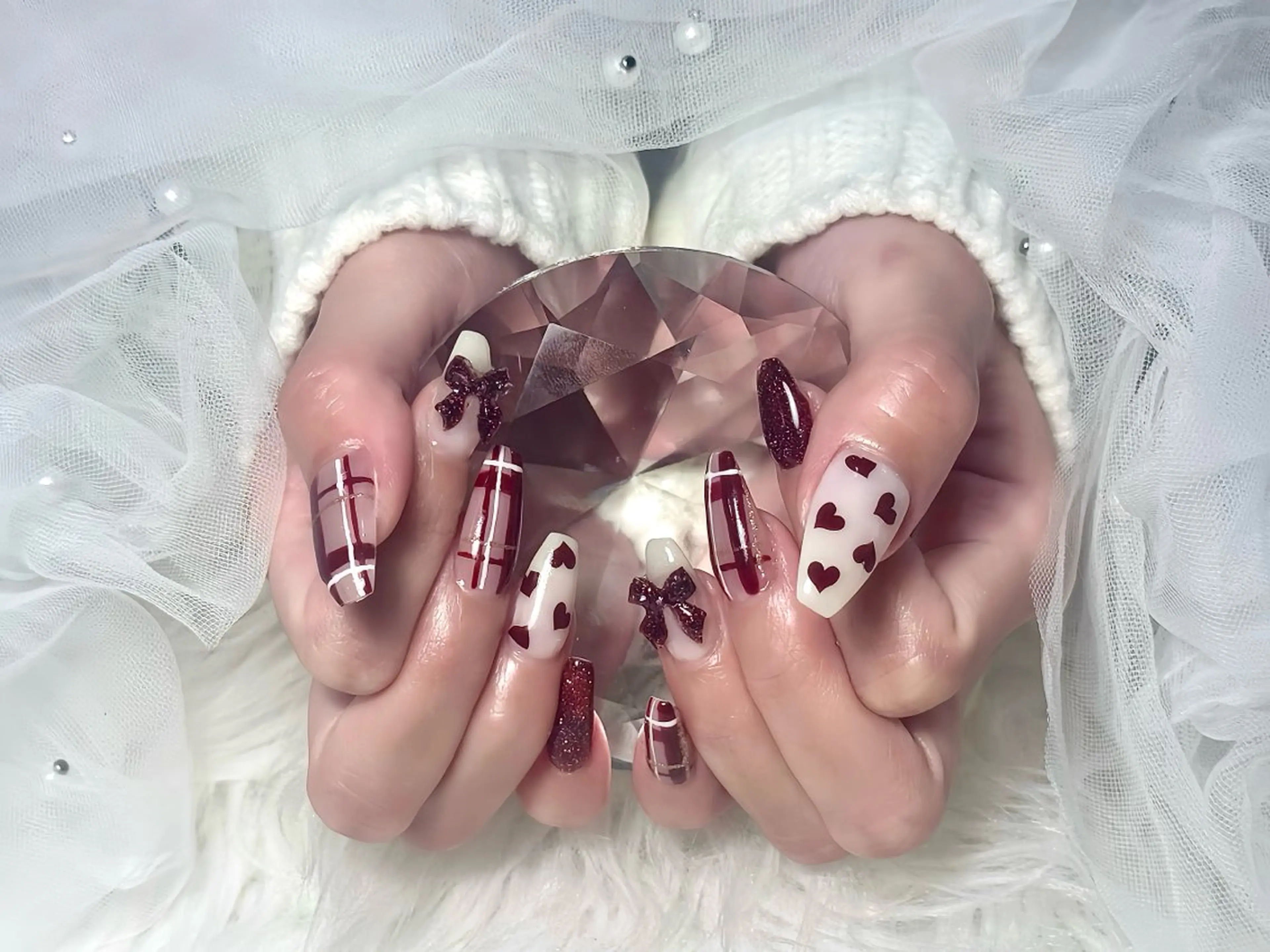 ネイル ハンドネイル cosmos ツバキのネイルデザイン