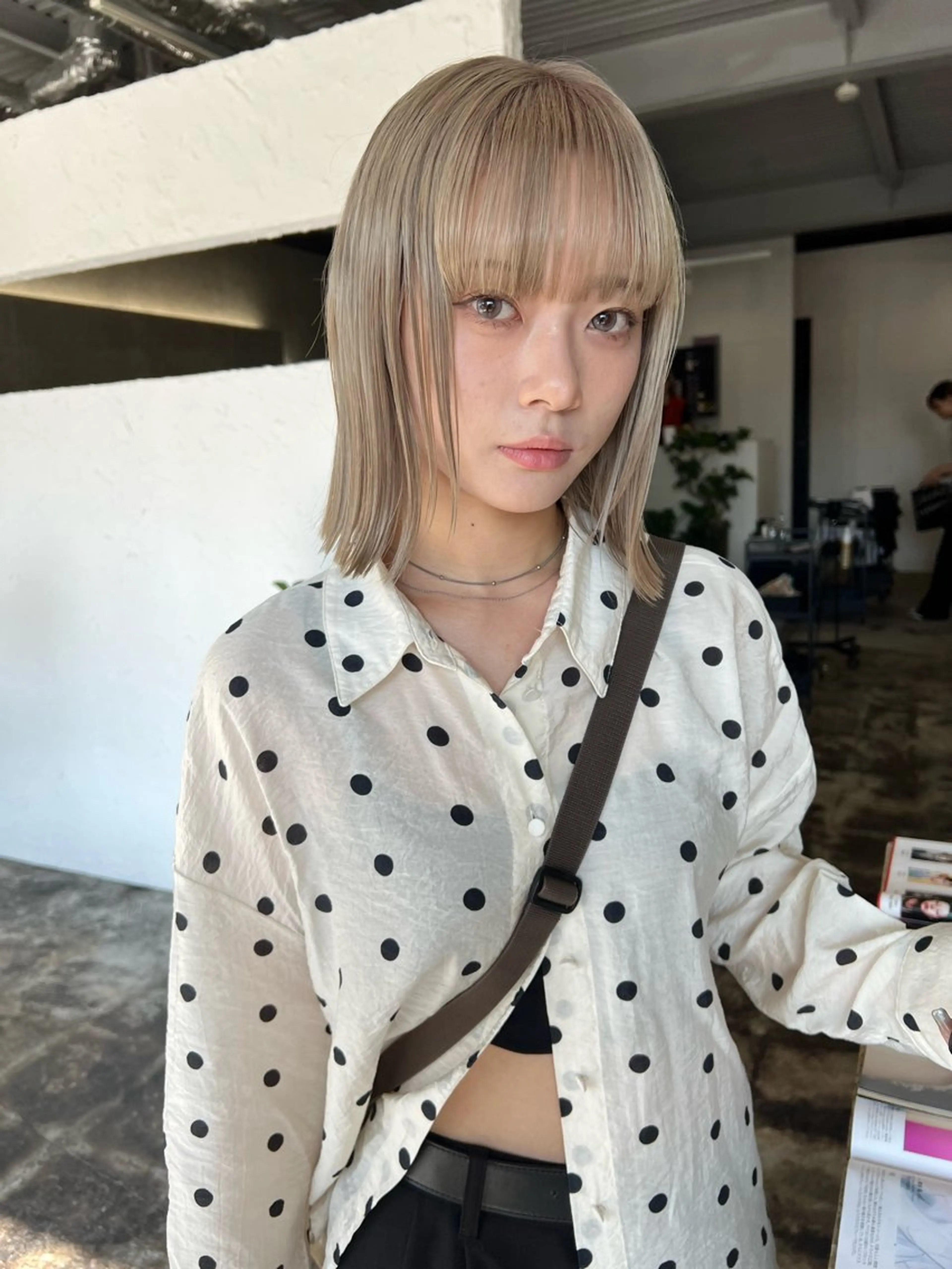 ミディアム カット ヘアカラー nishibu ayukaのヘアスタイル