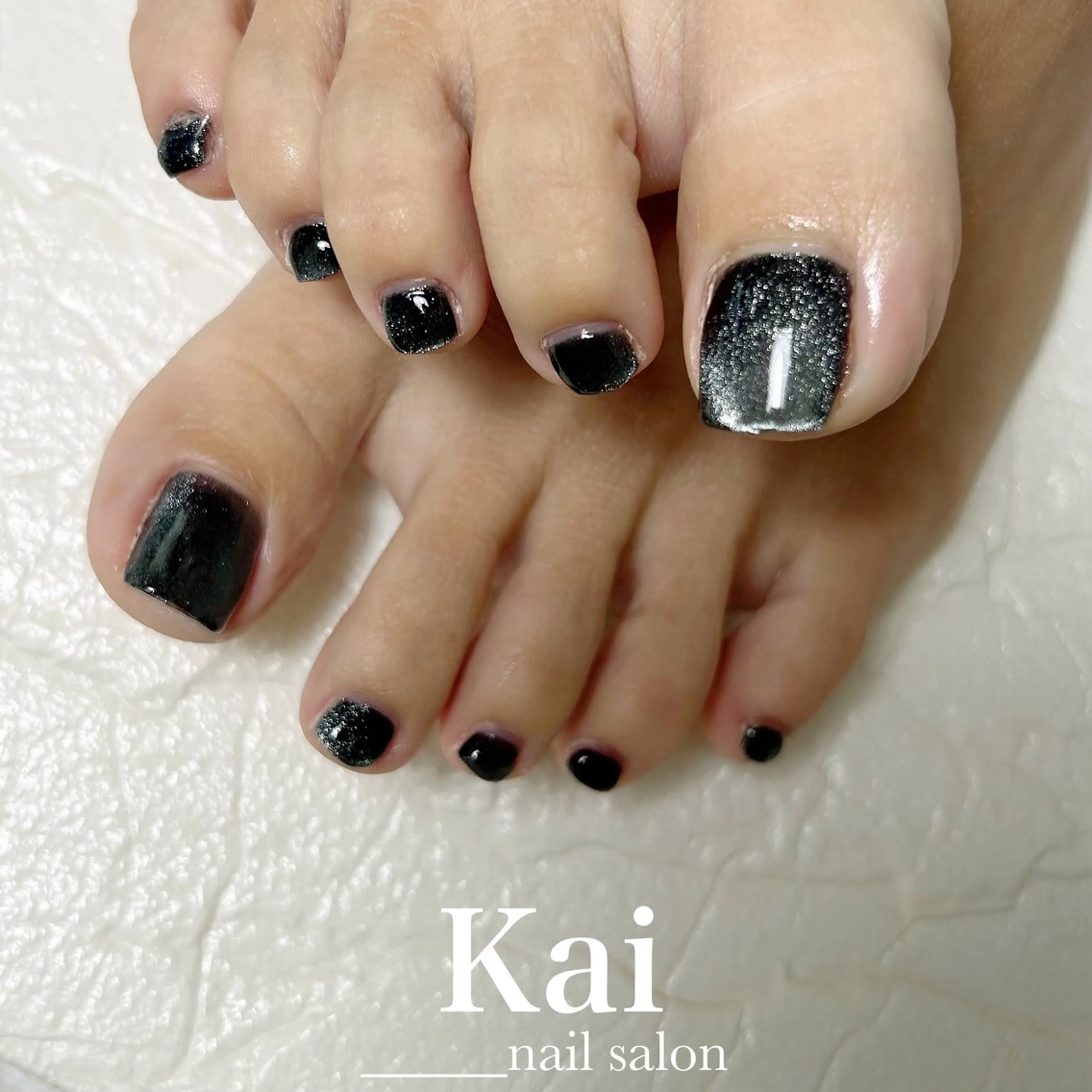 ネイル フットネイル マグネットネイル ワンカラーネイル シンプルネイル 冬ネイル フットネイル Kai  nail Mayukoのネイルデザイン