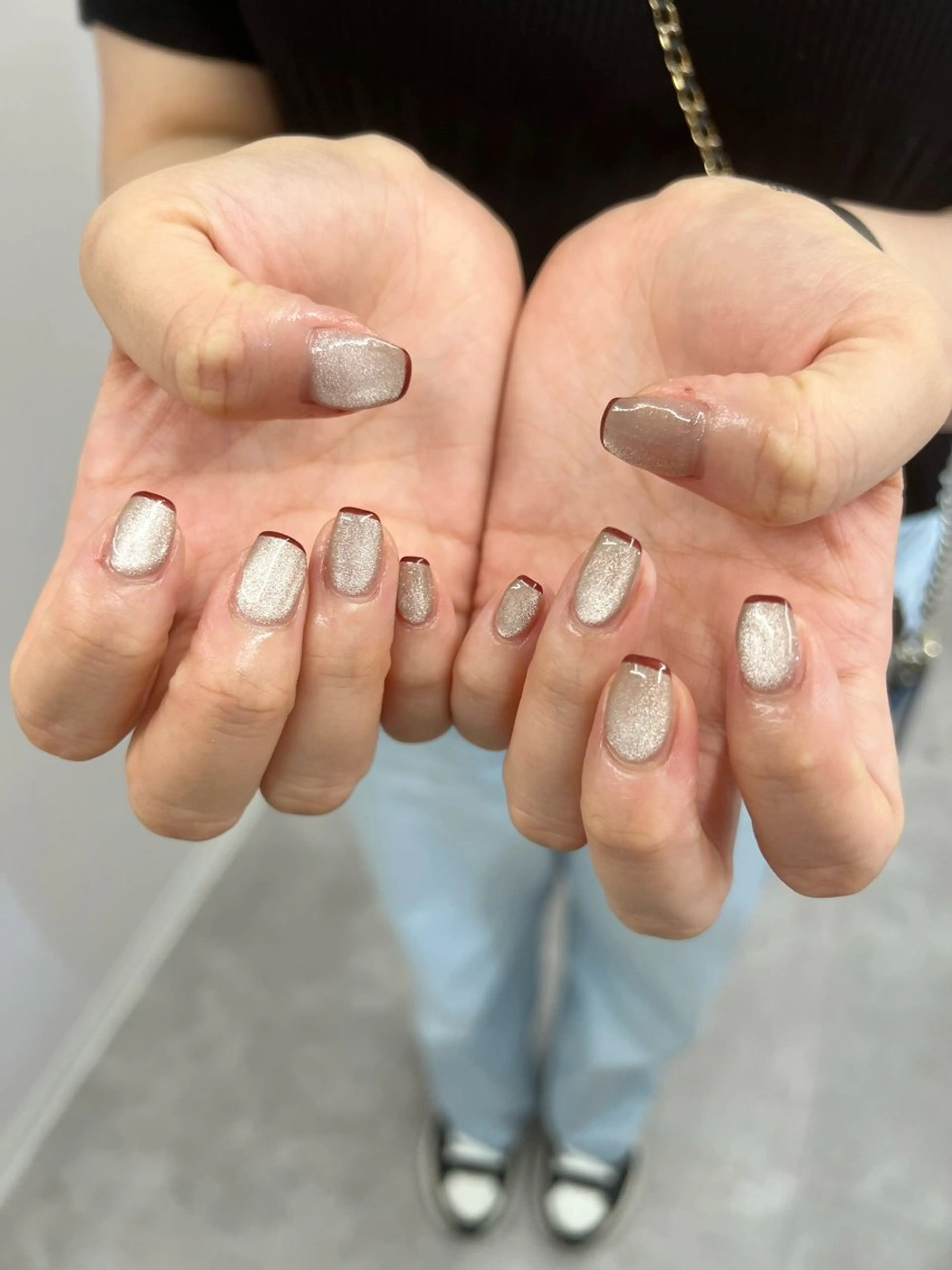 ネイル フレンチネイル ジェルネイル 韓国ネイル マグネットネイル ニュアンスネイル ハンドネイル ハンドケア Bana_ Nailのネイルデザイン