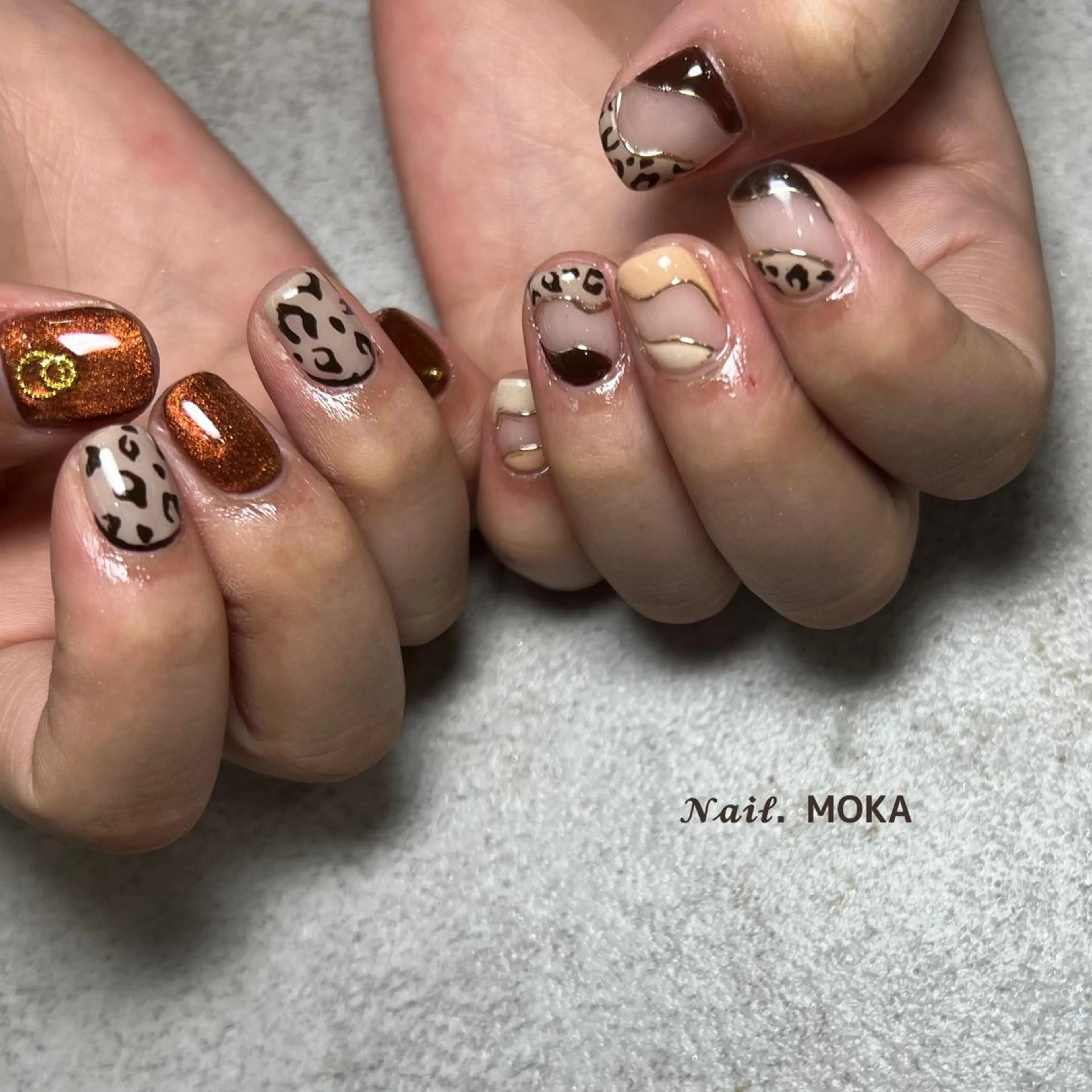ネイル アニマル柄 ハンドネイル nail salon MOKAのネイルデザイン