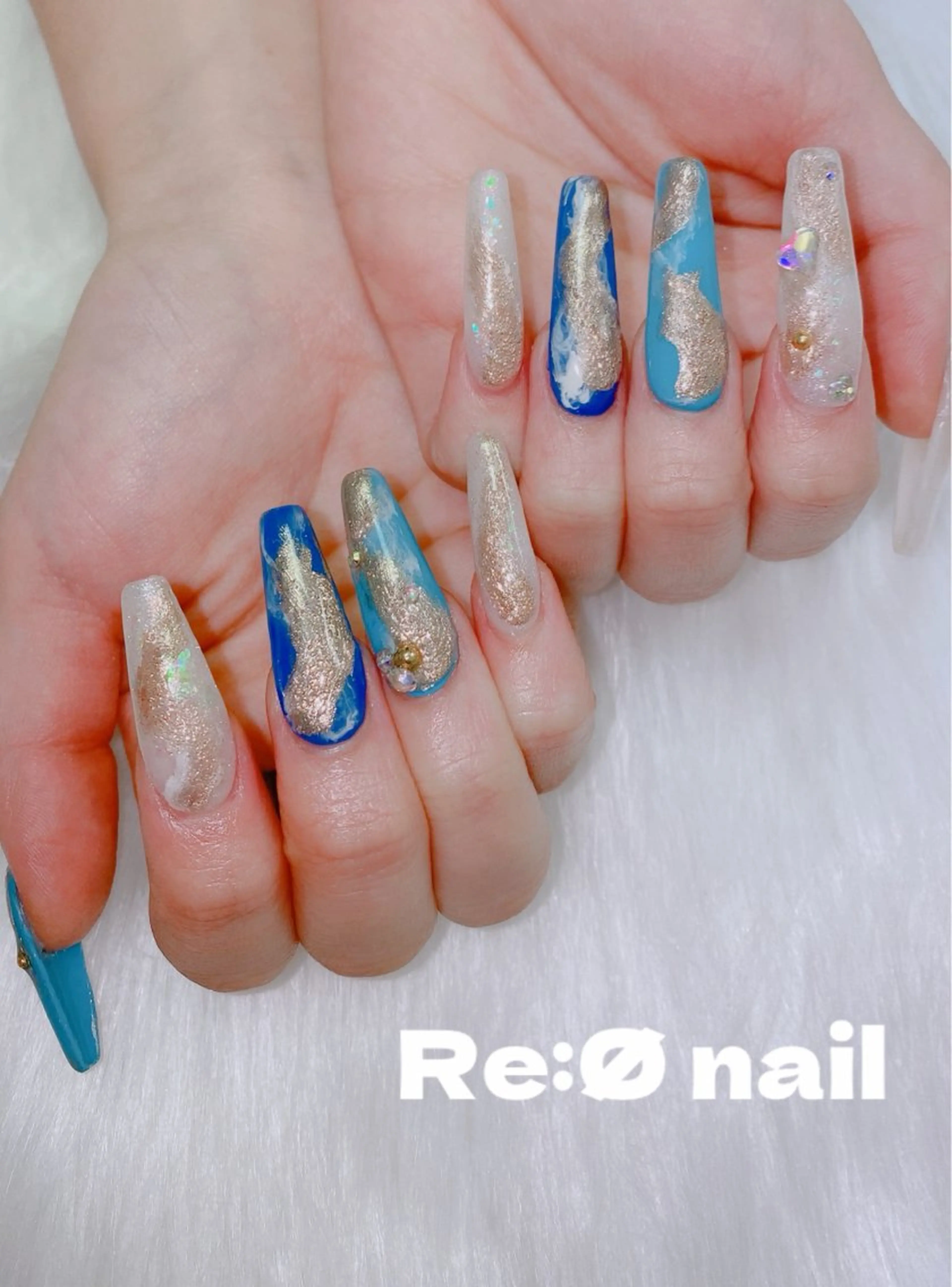 ネイル 成人式 ハンドネイル Re:Ø nail 🩵TSUJIのネイルデザイン
