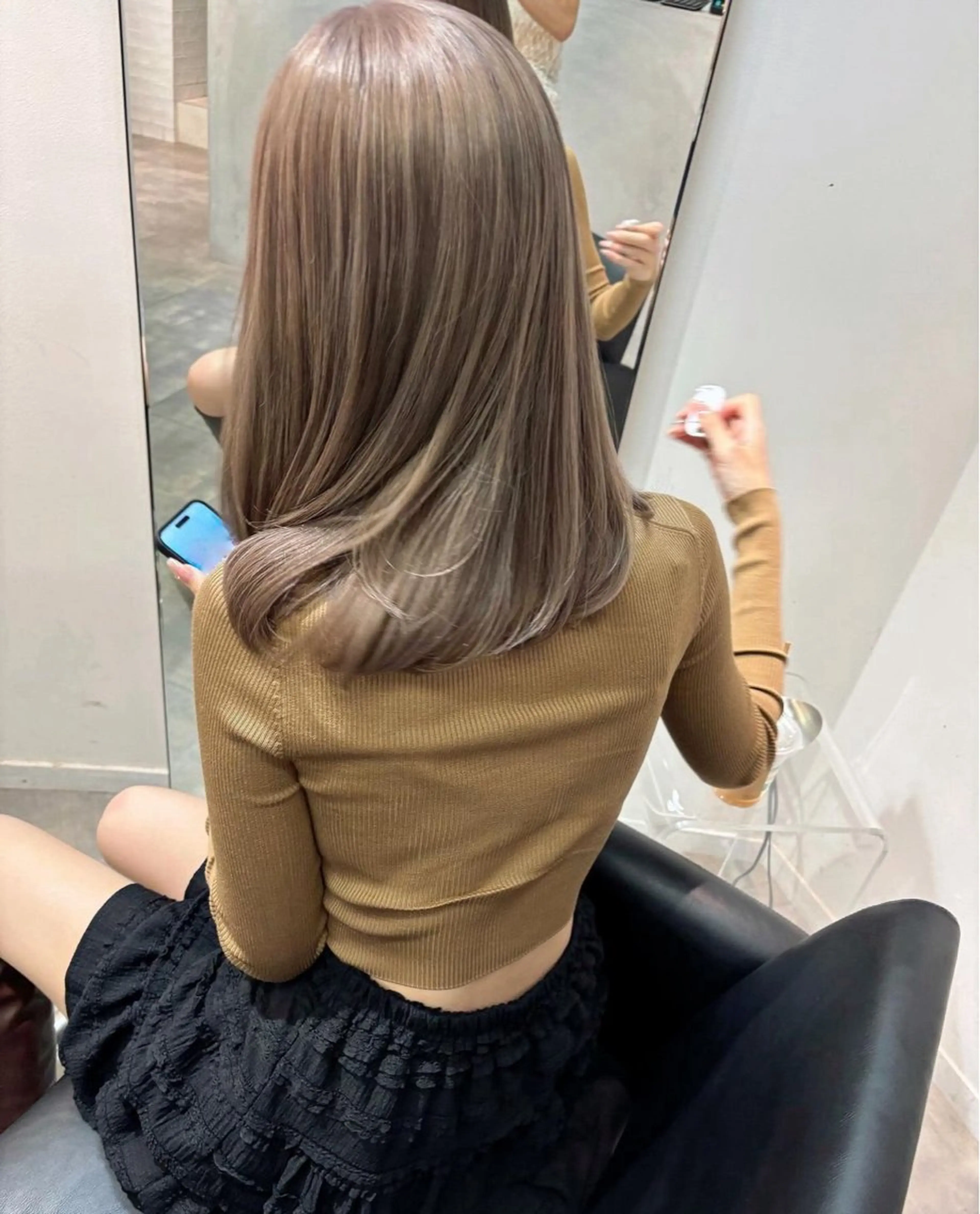 セミロング 梅田無料カットモデル りんくのヘアスタイル