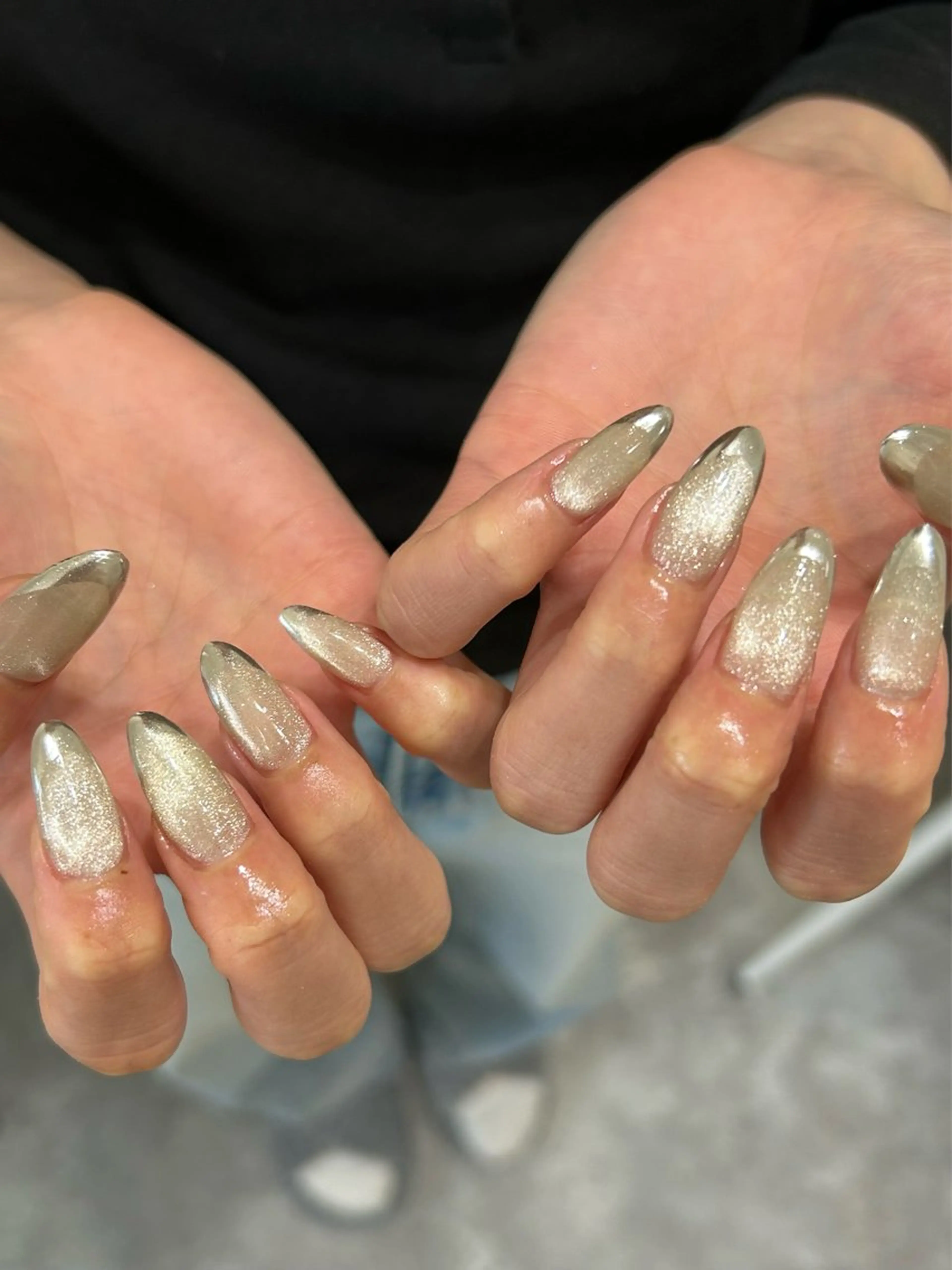 ネイル フレンチネイル ミラーネイル ハンドネイル Ray. byCharmeのネイルデザイン