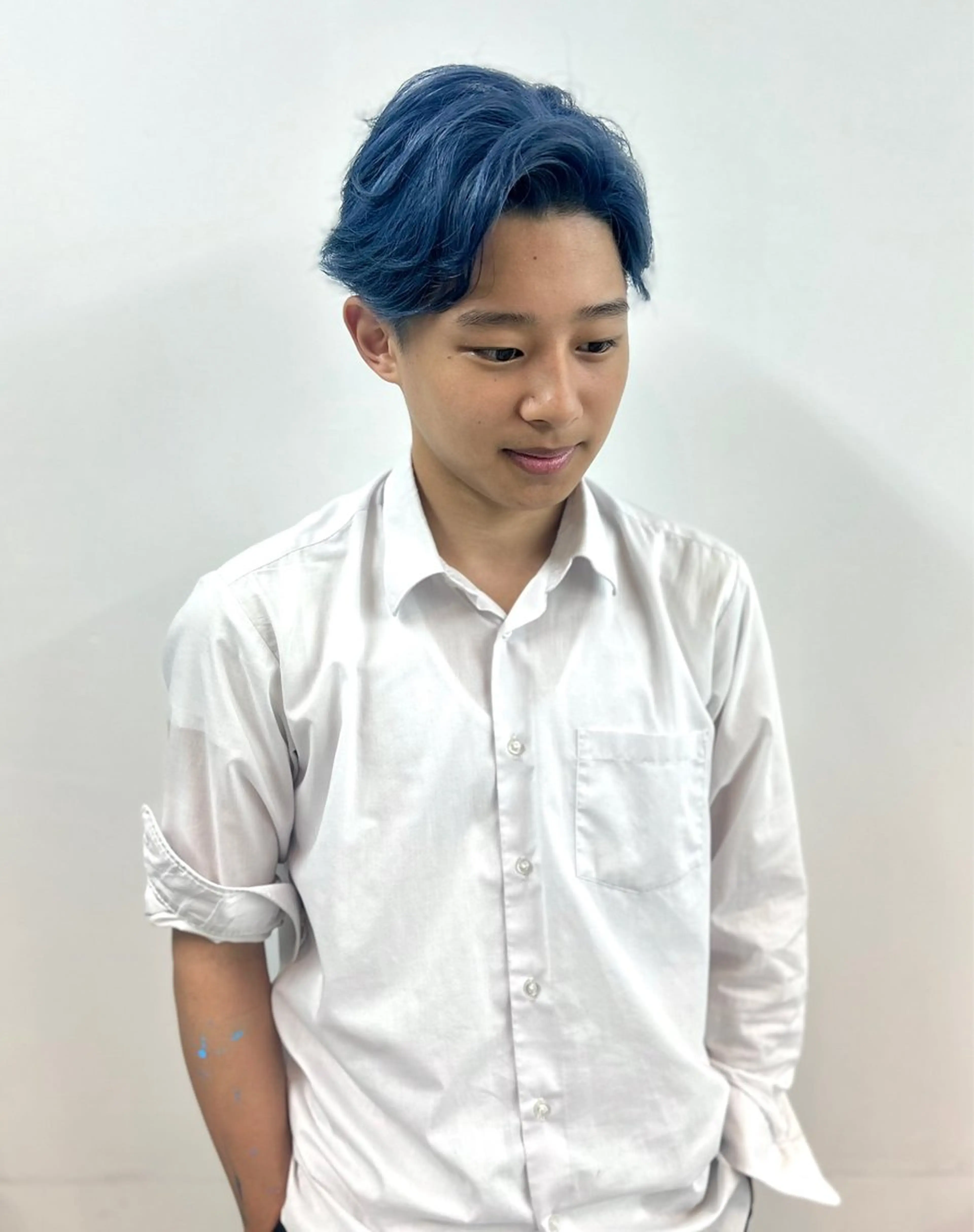 ショート カラー メンズ メンズブリーチ ブリーチ ブルーカラー ヘアカラー メンズパーマの達人 /タカシマダイスケのヘアスタイル