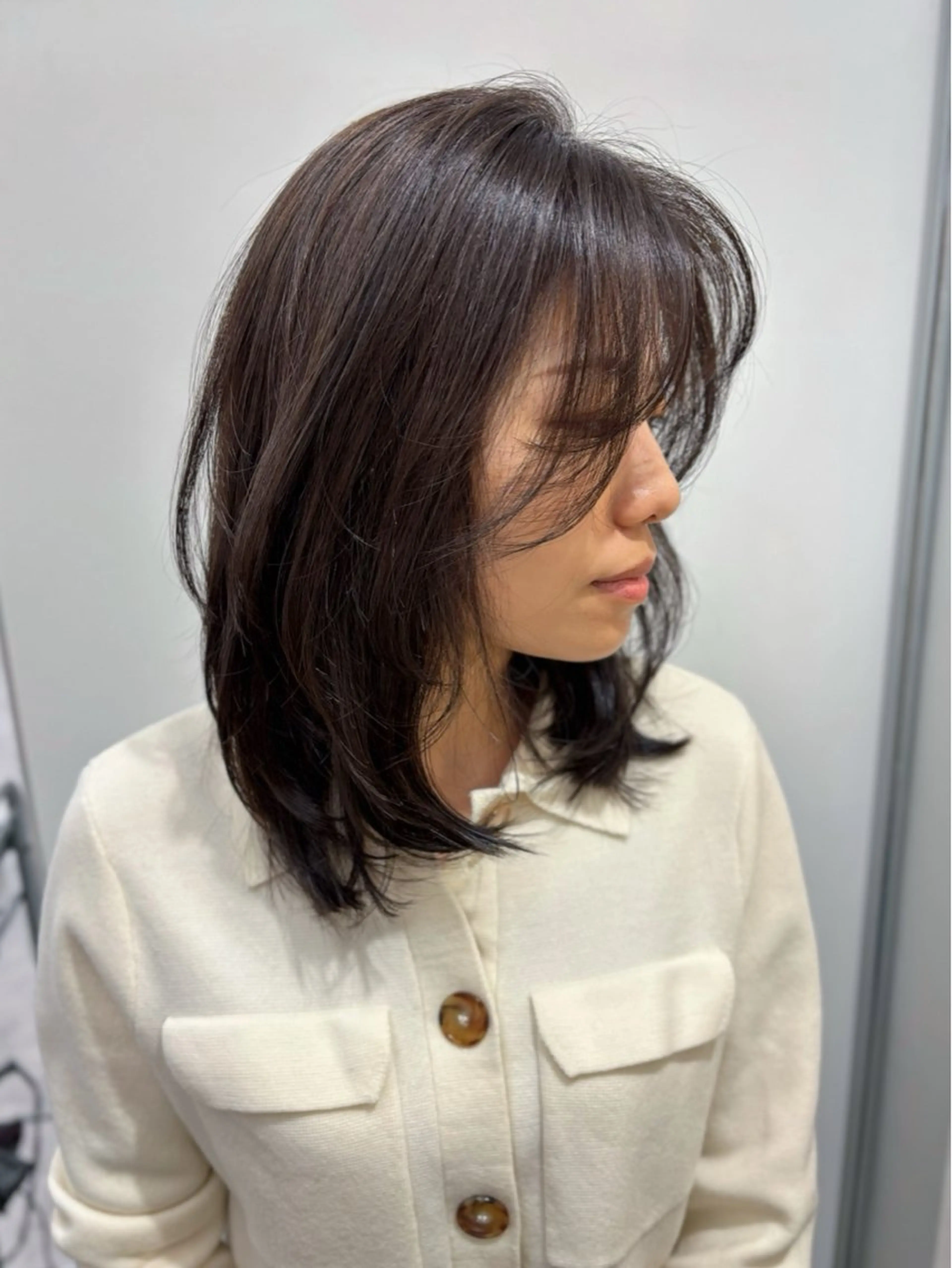 セミロング カラー ヘアアレンジ カット ヘアカラー トリートメント 谷 あやこのヘアスタイル