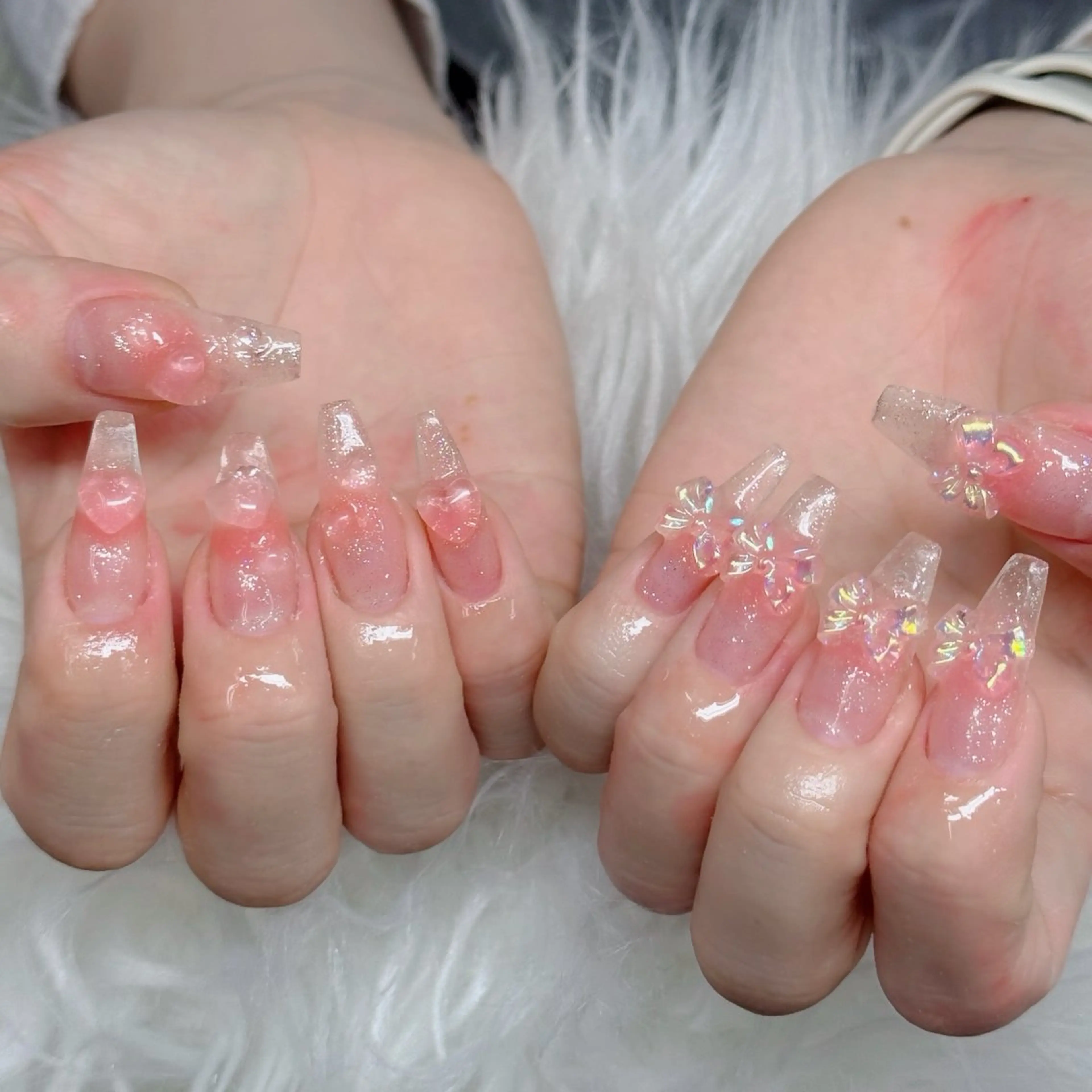 ネイル ロングネイル マグネットネイル リボン 夏ネイル スーパーロングネイル ハンドネイル Hani nailsalonのネイルデザイン