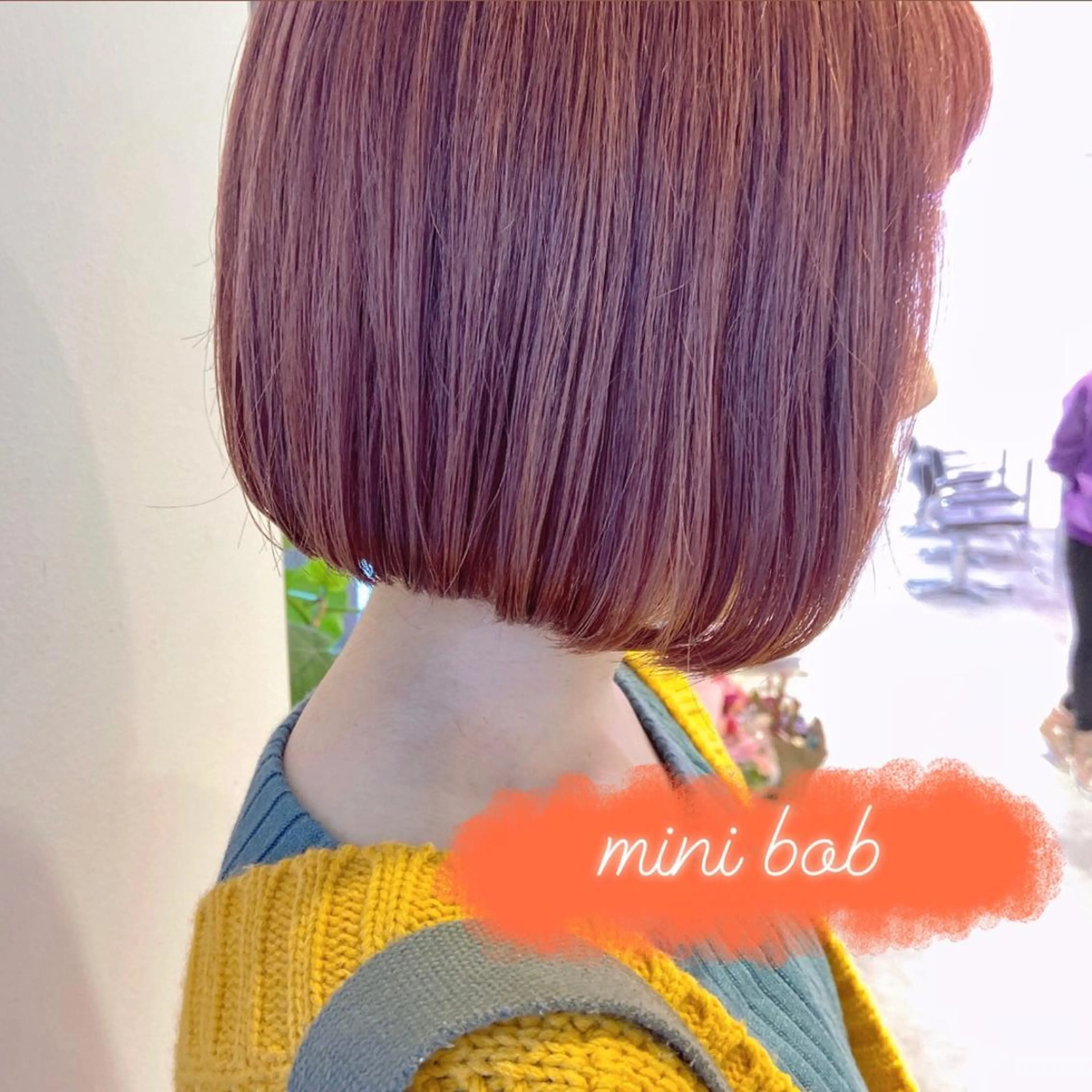 ショート カラー ヘアアレンジ カシス ピンクカラー ボブ レイヤーカット指名 No.1💖マユカのヘアスタイル