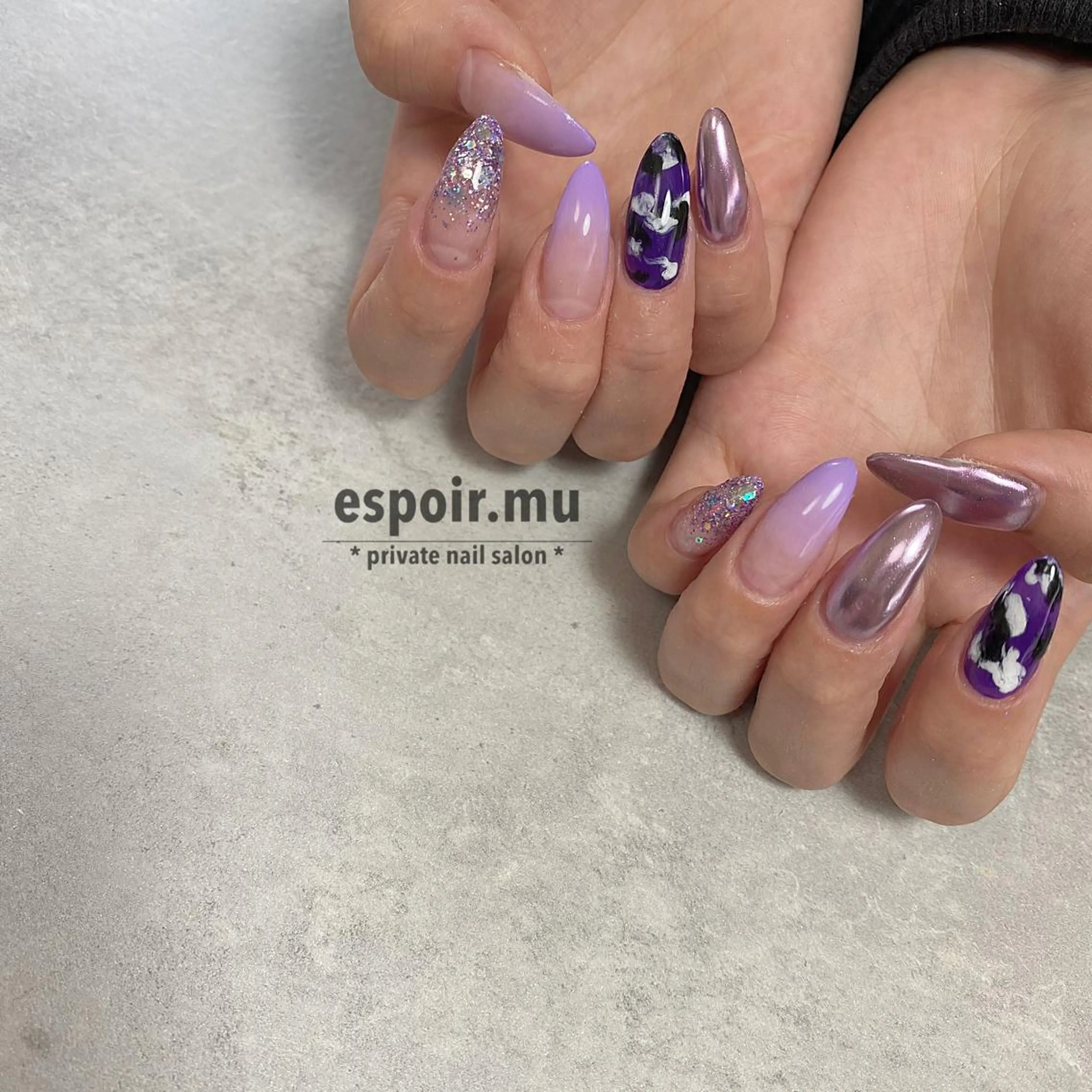 ロング ネイル espoir. muのネイルデザイン