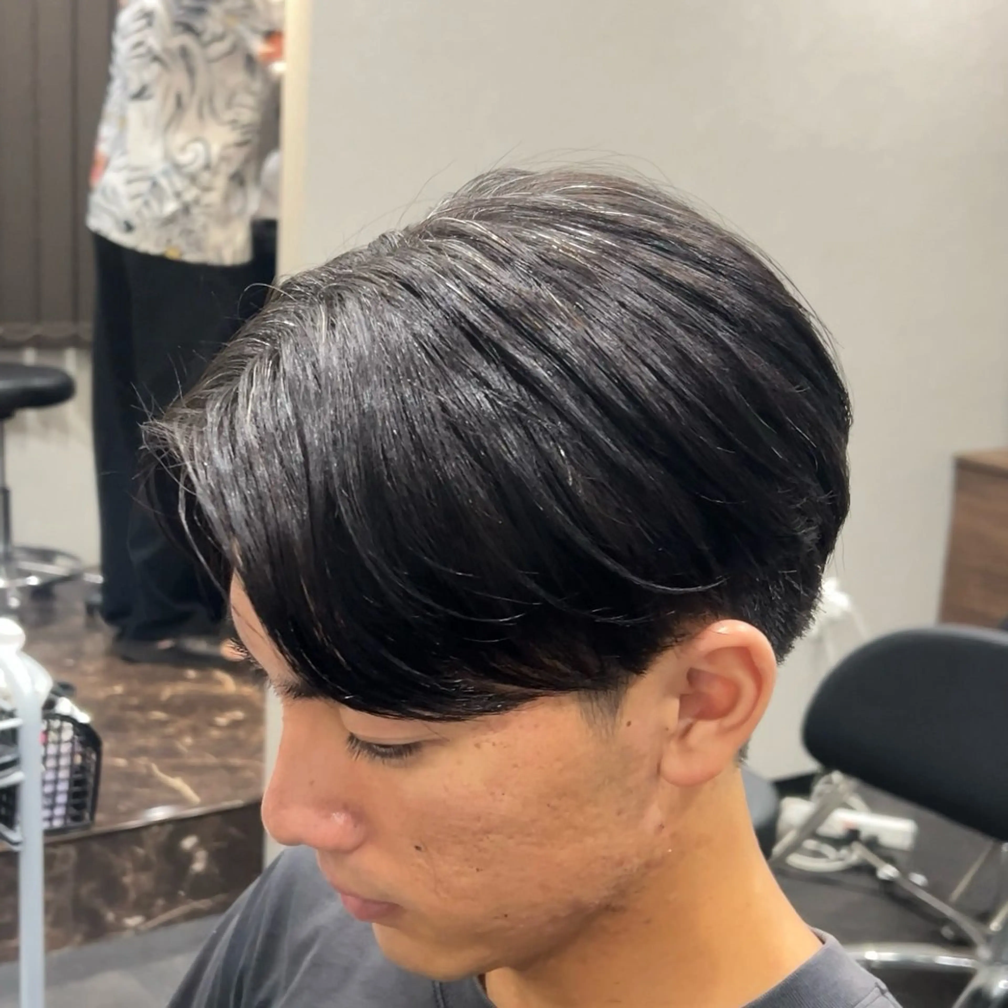 ミディアム メンズ 縮毛矯正 ulus OSAKA所属・福井 太暉のヘアスタイル