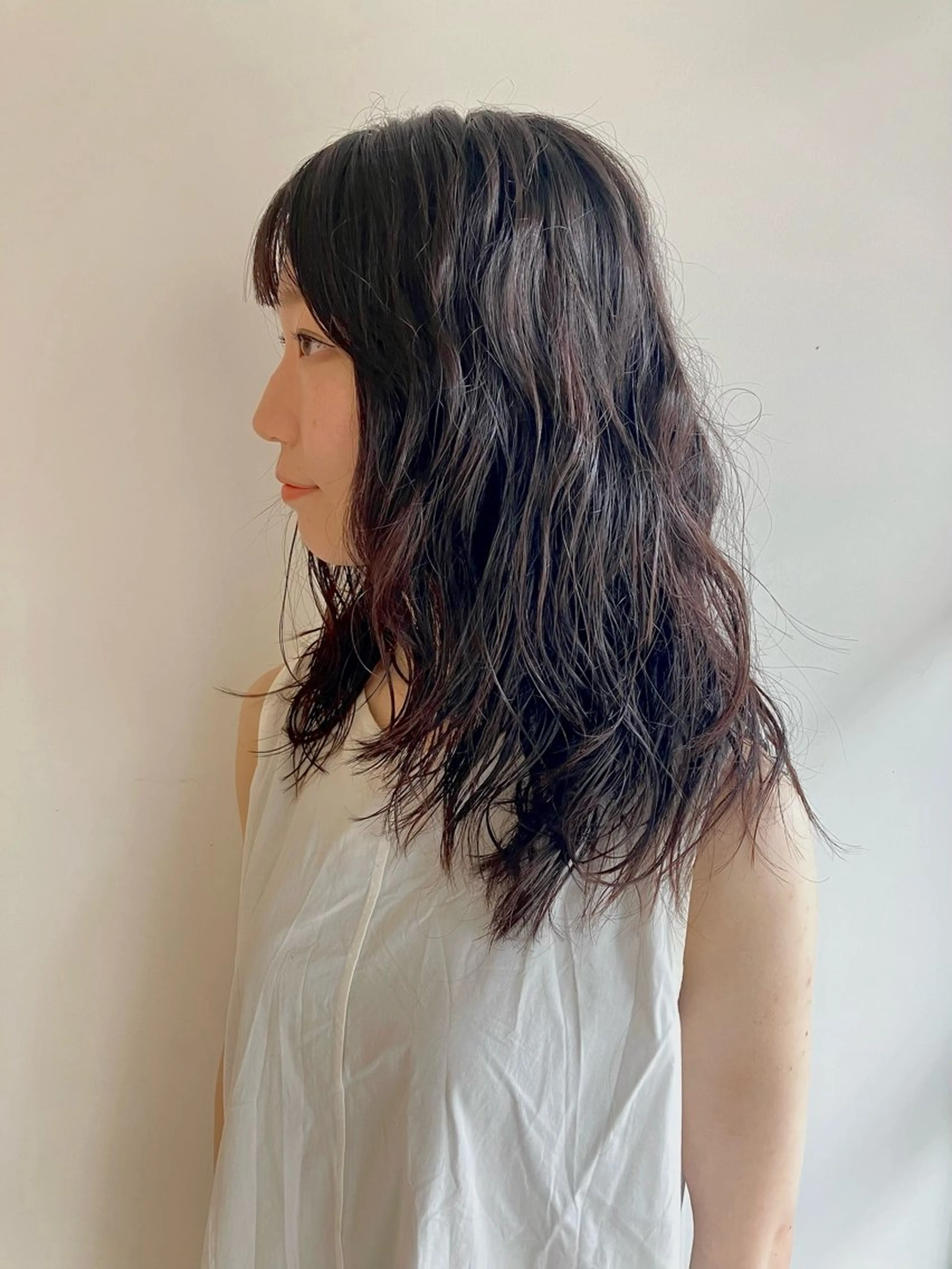セミロング パーマ セミロングパーマ くせ毛 ニュアンスパーマ カット パーマ 川間 将彦のヘアスタイル