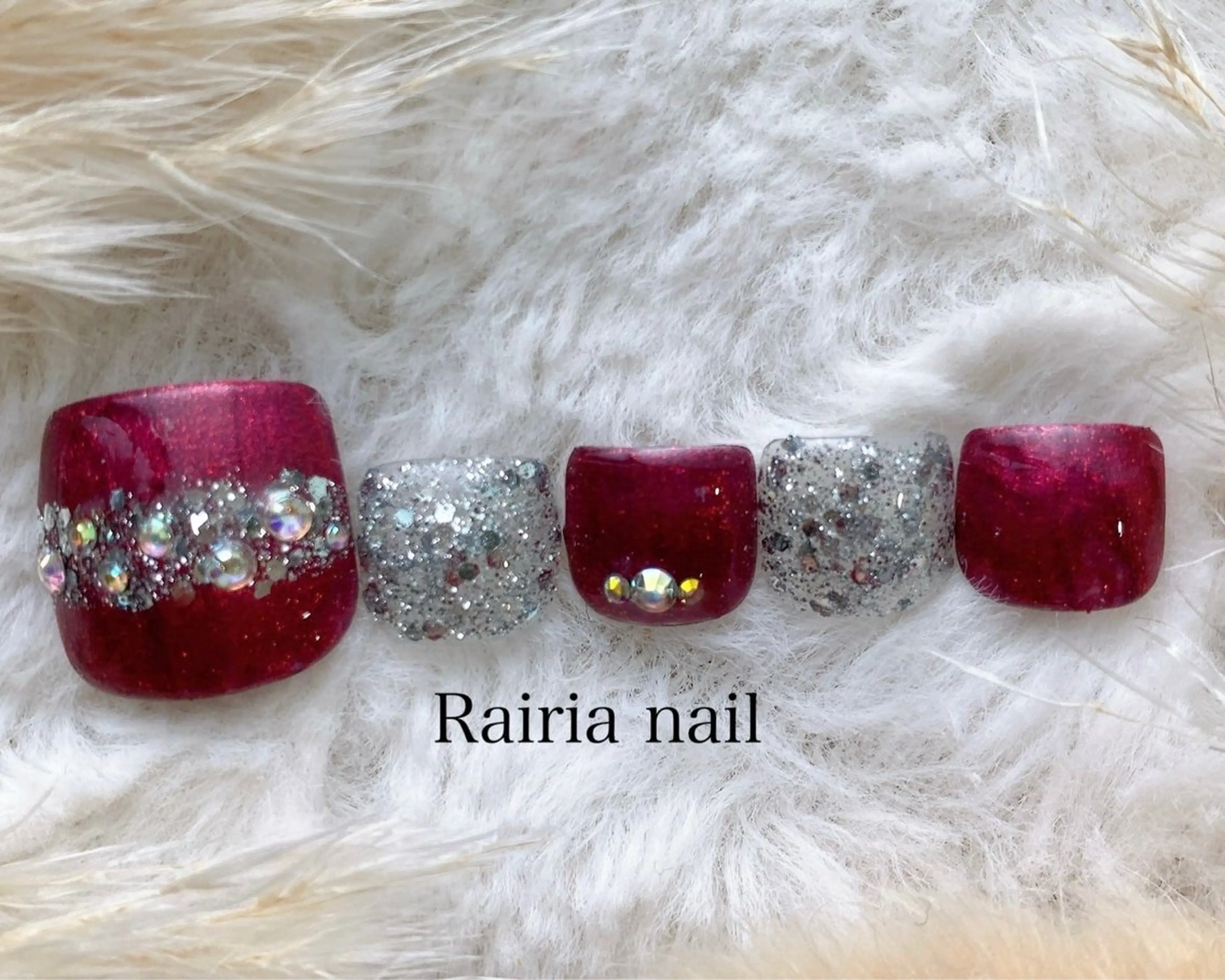 ネイル フットネイル ジェルネイル 持ち込み パラジェル Rairia Kanonのネイルデザイン