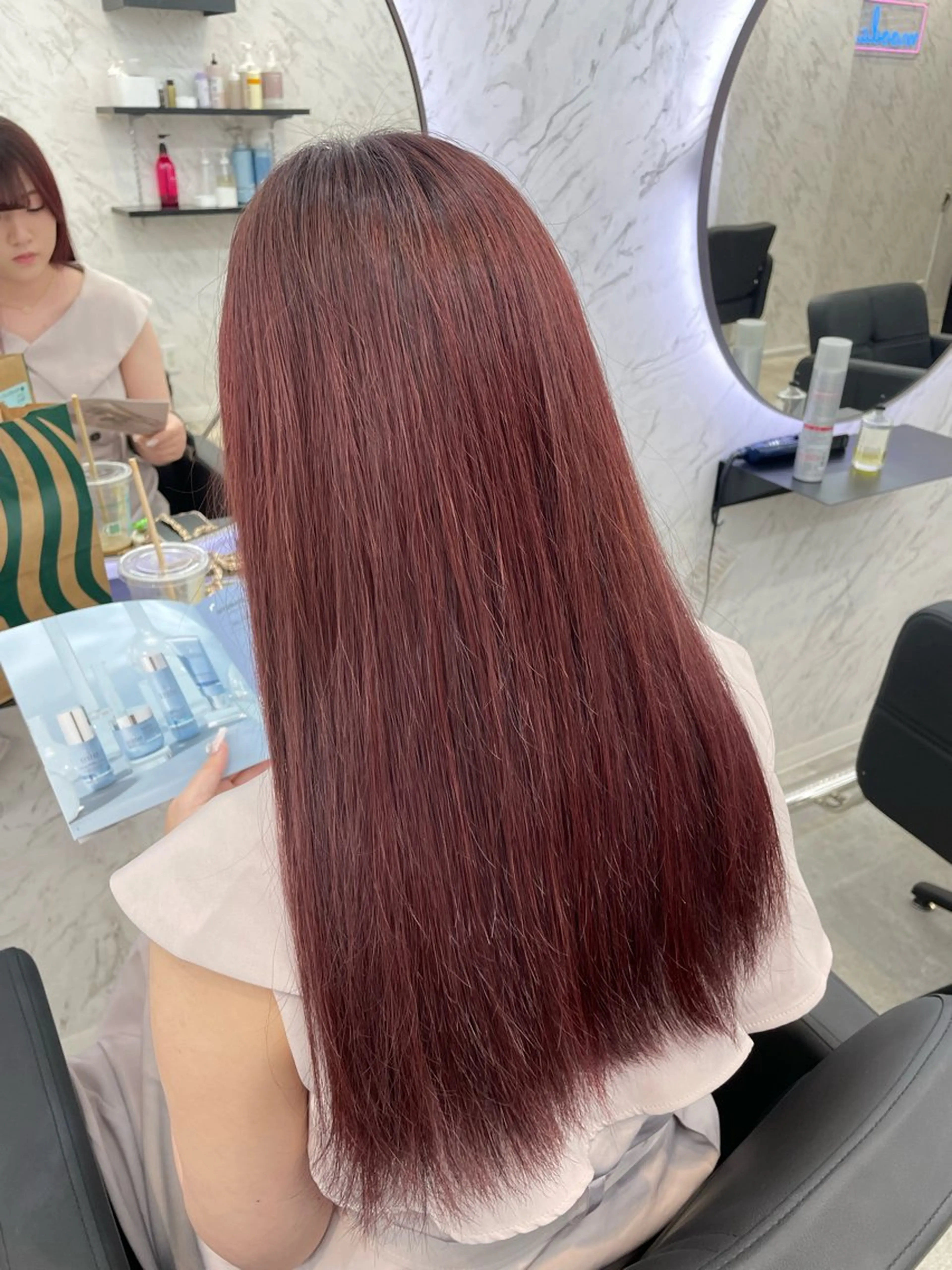 ロング カラー レッドカラー ヘアカラー hair salon dot. mooda 韓国風サロン 町田店所属・韓国風ヘア🎀🩶 /♡𝓝𝓸𝓪♡のヘアスタイル