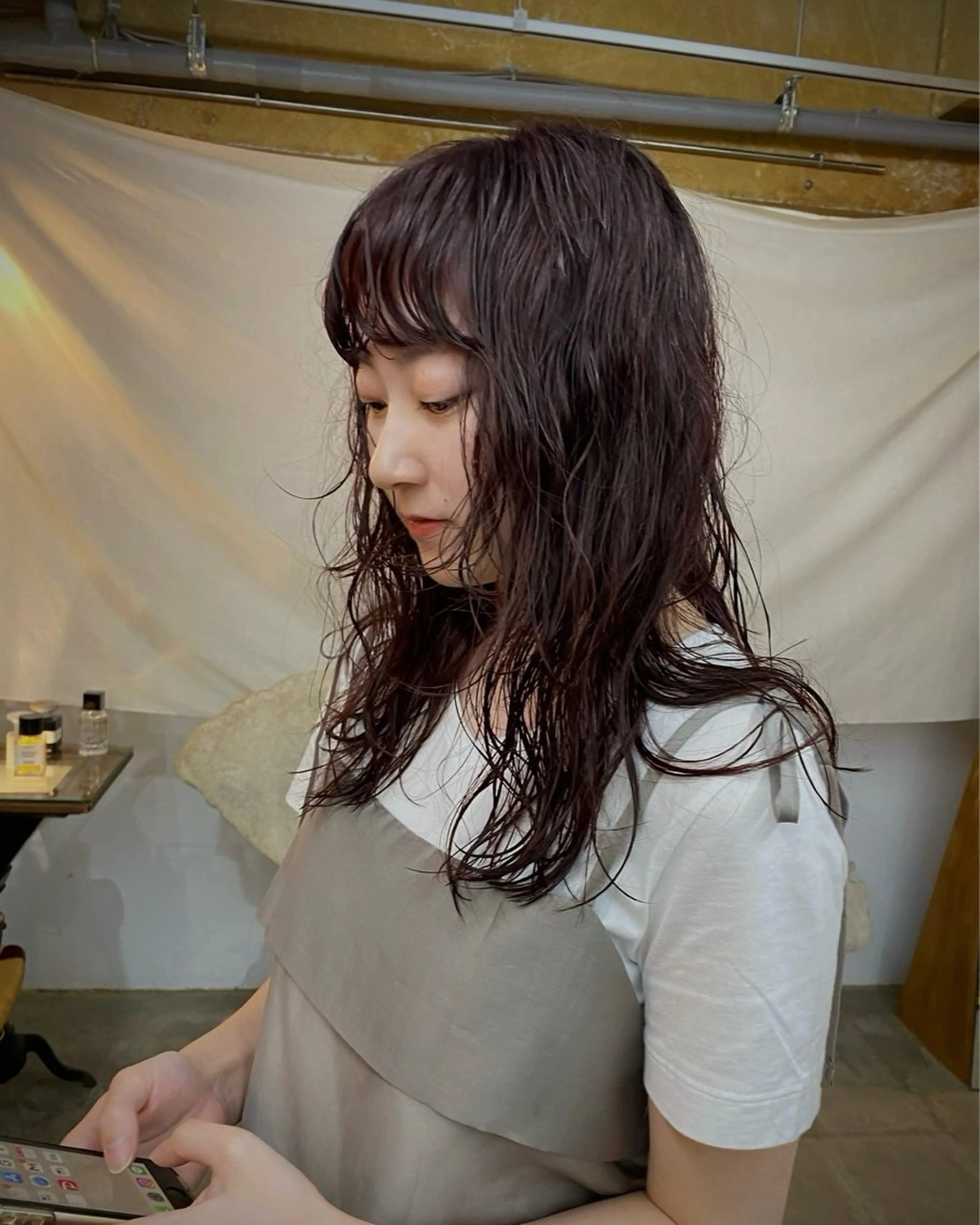 セミロング カラー パーマ カット ヘアカラー パーマ KEI gattacaのヘアスタイル