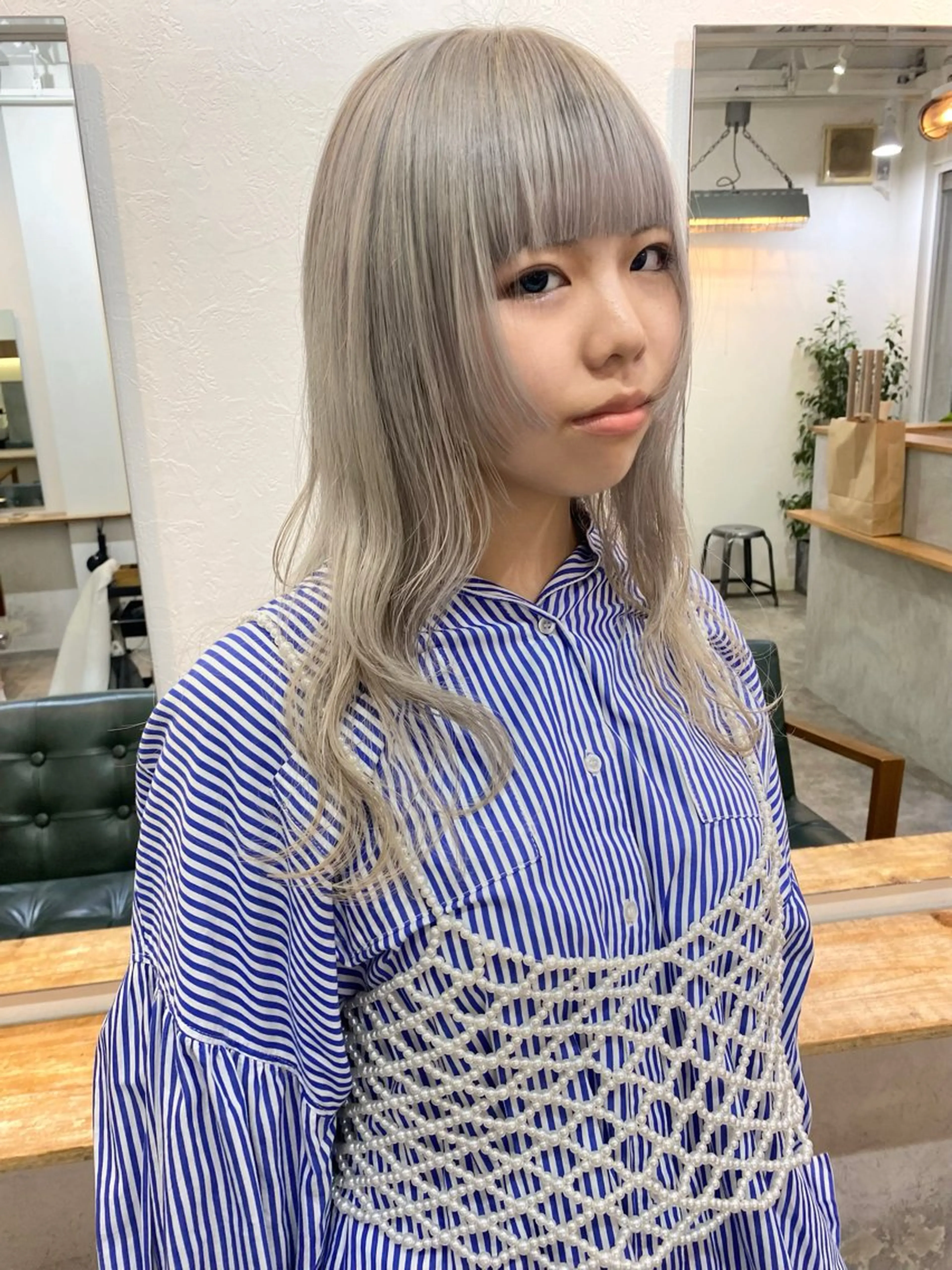 セミロング カラー グレージュ カット ヘアカラー トリートメント 森貴裕/ベージュ/ パーマ/オリーブのヘアスタイル