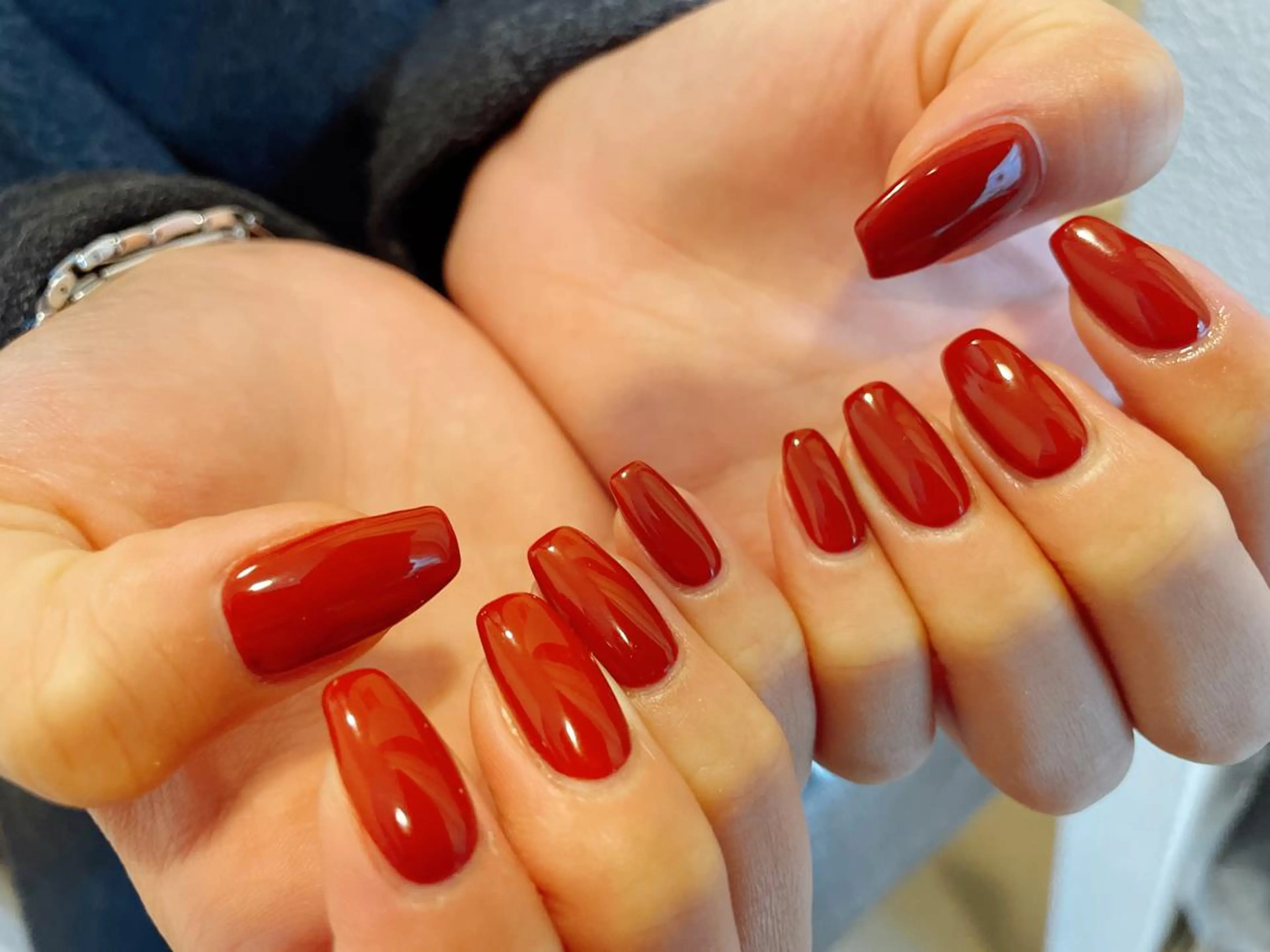 ネイル ボルドー ワンカラーネイル ハンドネイル Mogu nail 二子玉川のネイルデザイン