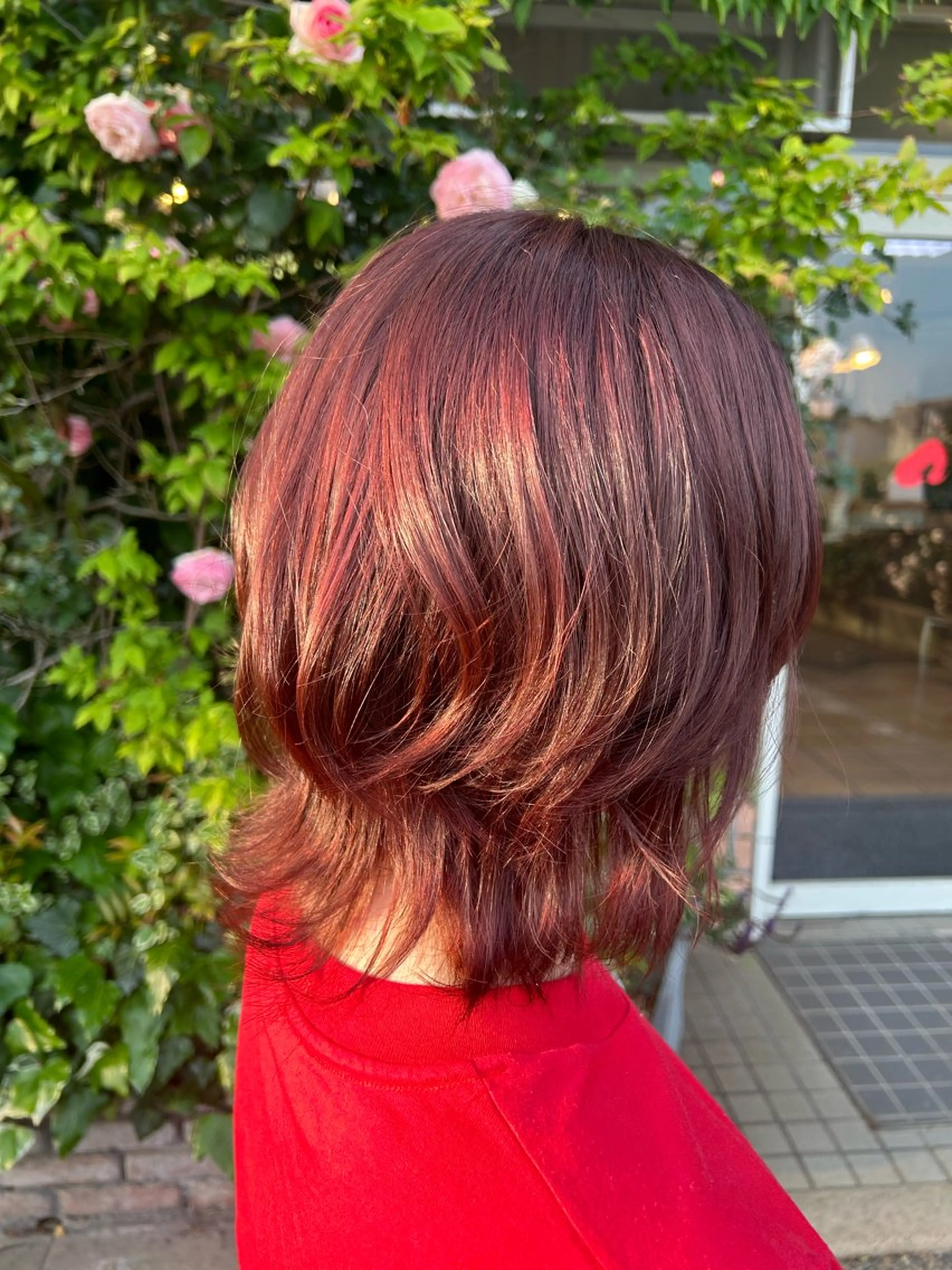 ミディアム カラー エドルカラー レッドカラー アルティスタ所属・Akari 💖のヘアスタイル