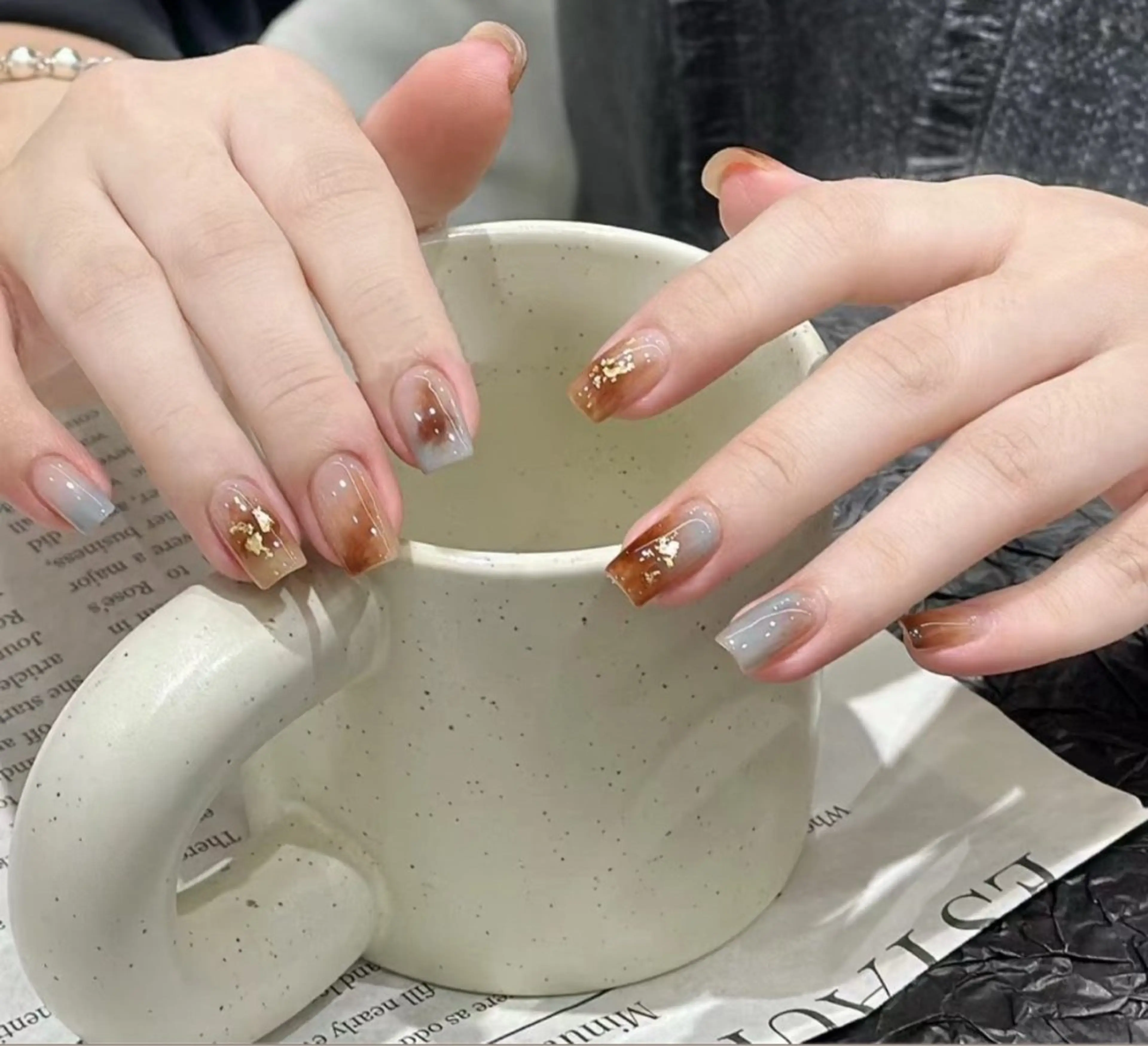 ネイル アートネイル オーロラネイル チークネイル フレンチネイル ガラスフレンチ ハンドネイル 🎀🎀YooLi Nail Salonのネイルデザイン