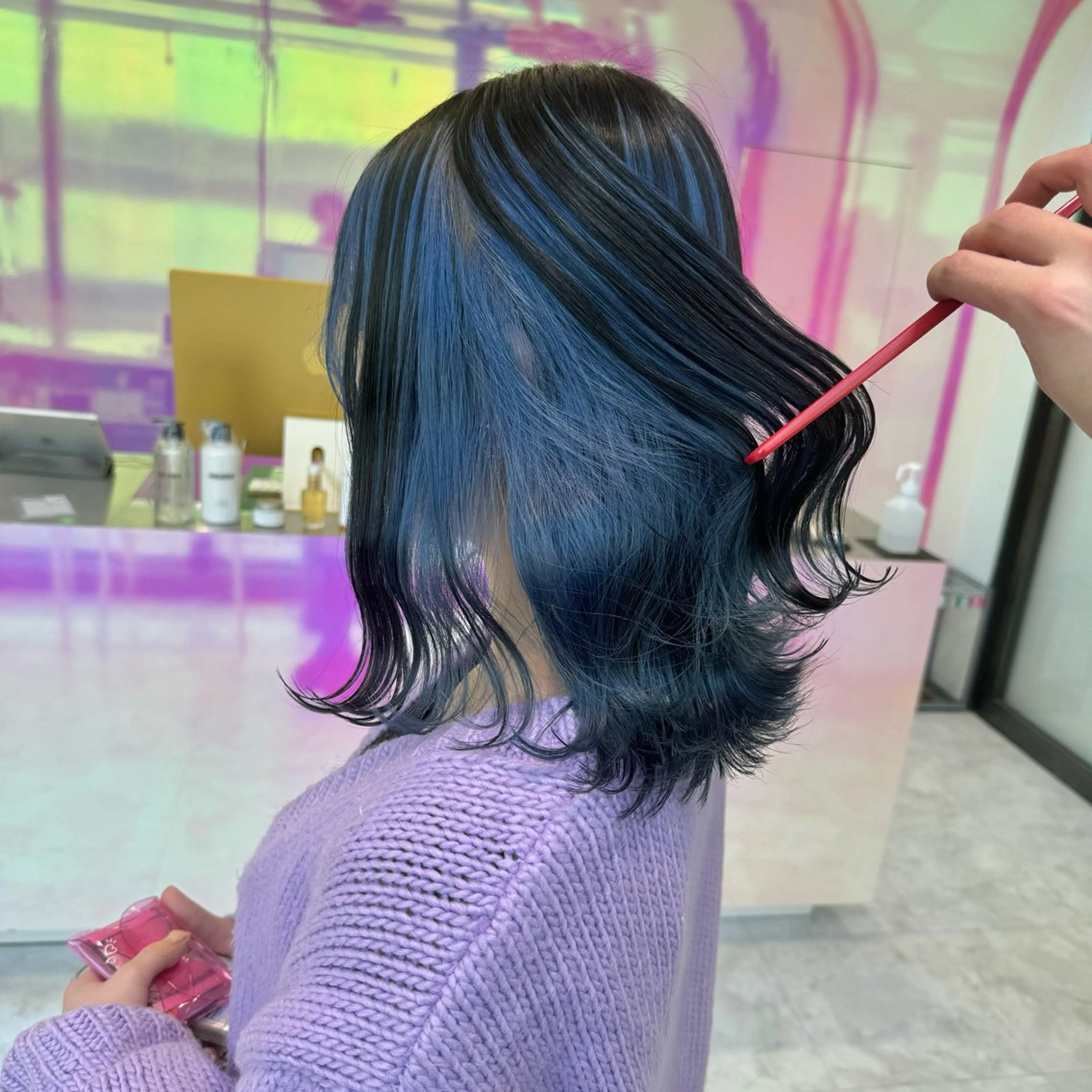 ミディアム カラー 💫トレンドパーマ 友輝💫のヘアスタイル
