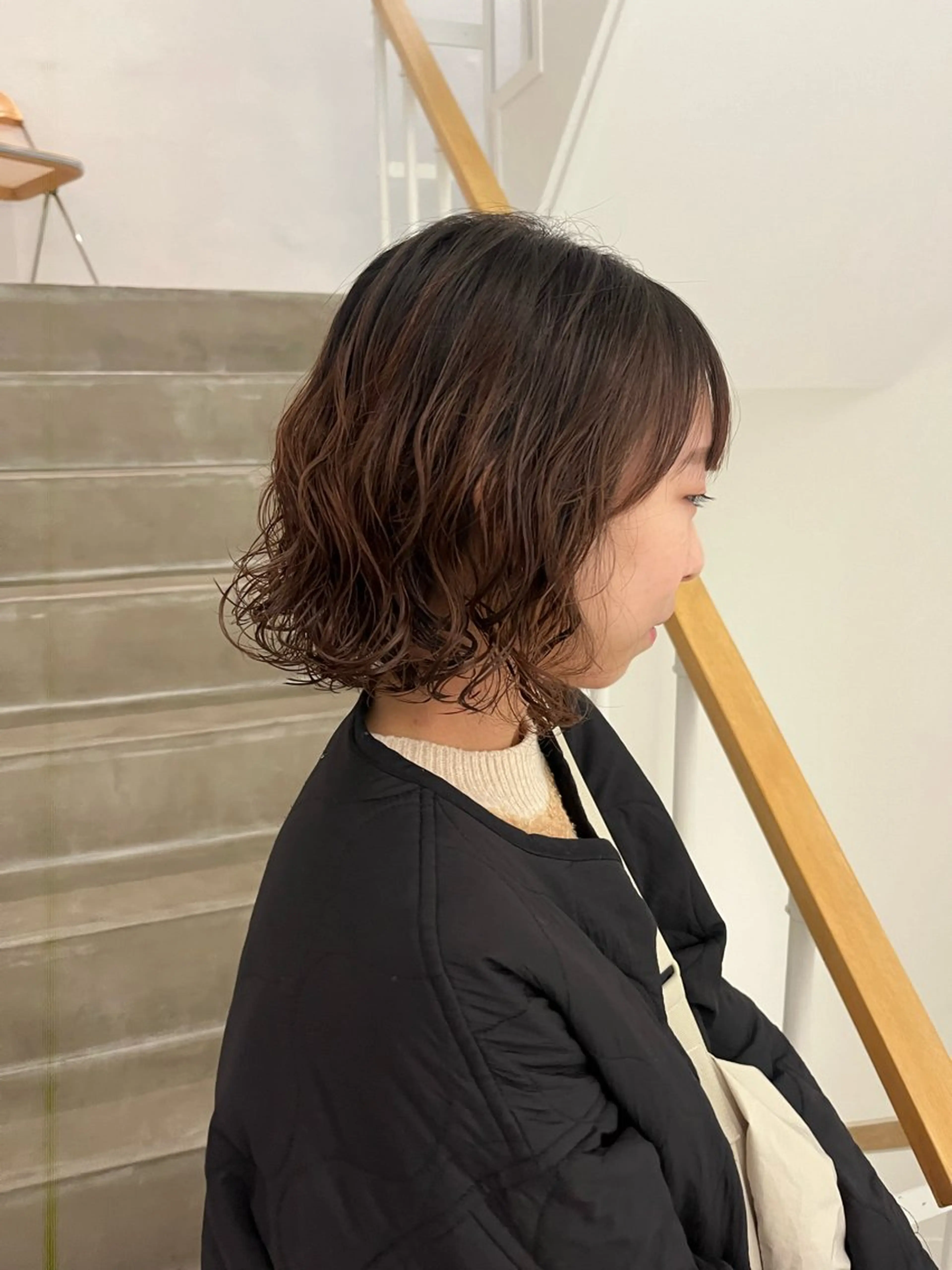 ショート パーマ e･n･u烏丸所属・やまのうち もえのヘアスタイル