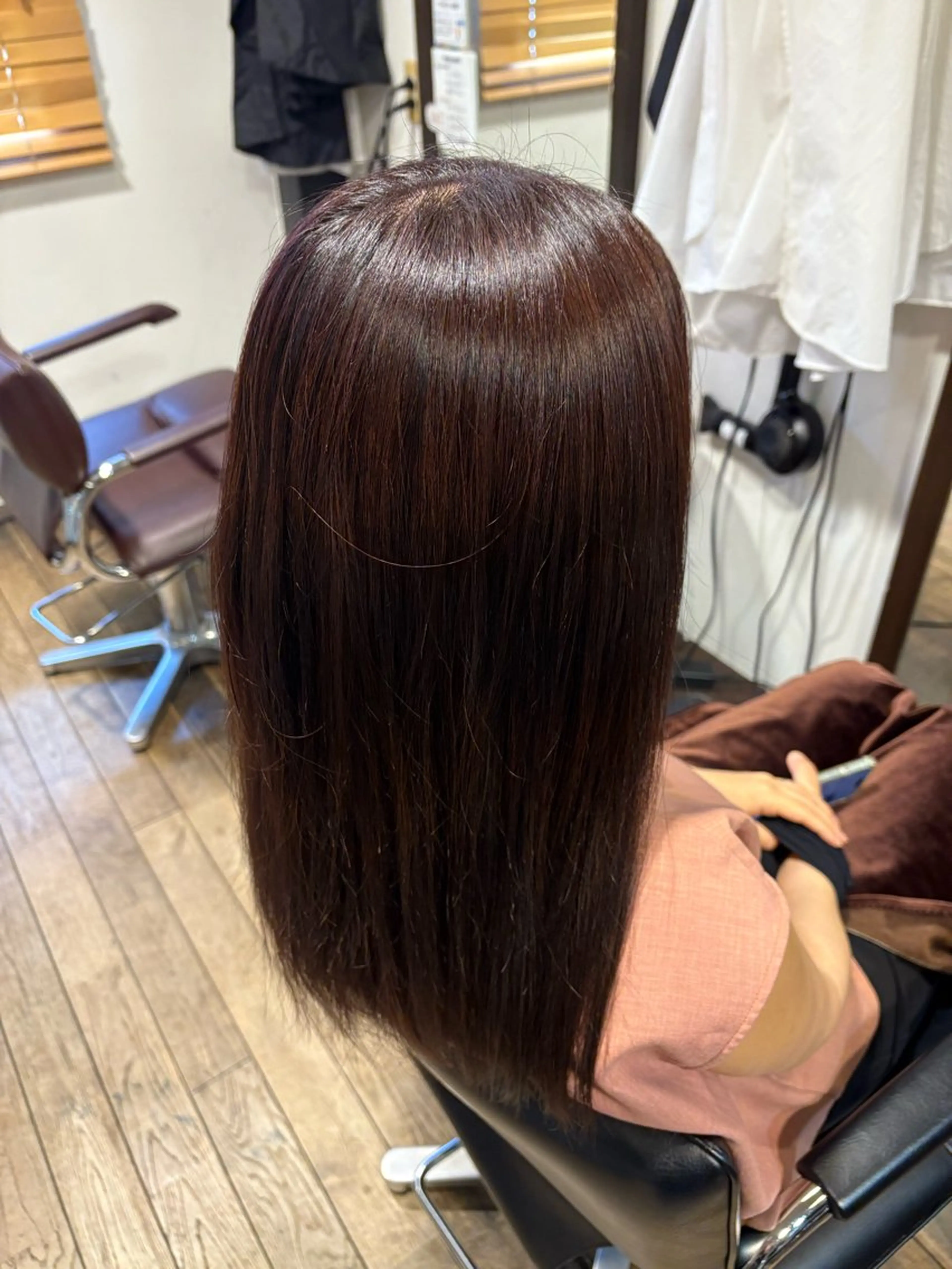 ロング カラー ラベンダーカラー ピンクカラー ピンクラベンダー 奥山 和奏のヘアスタイル