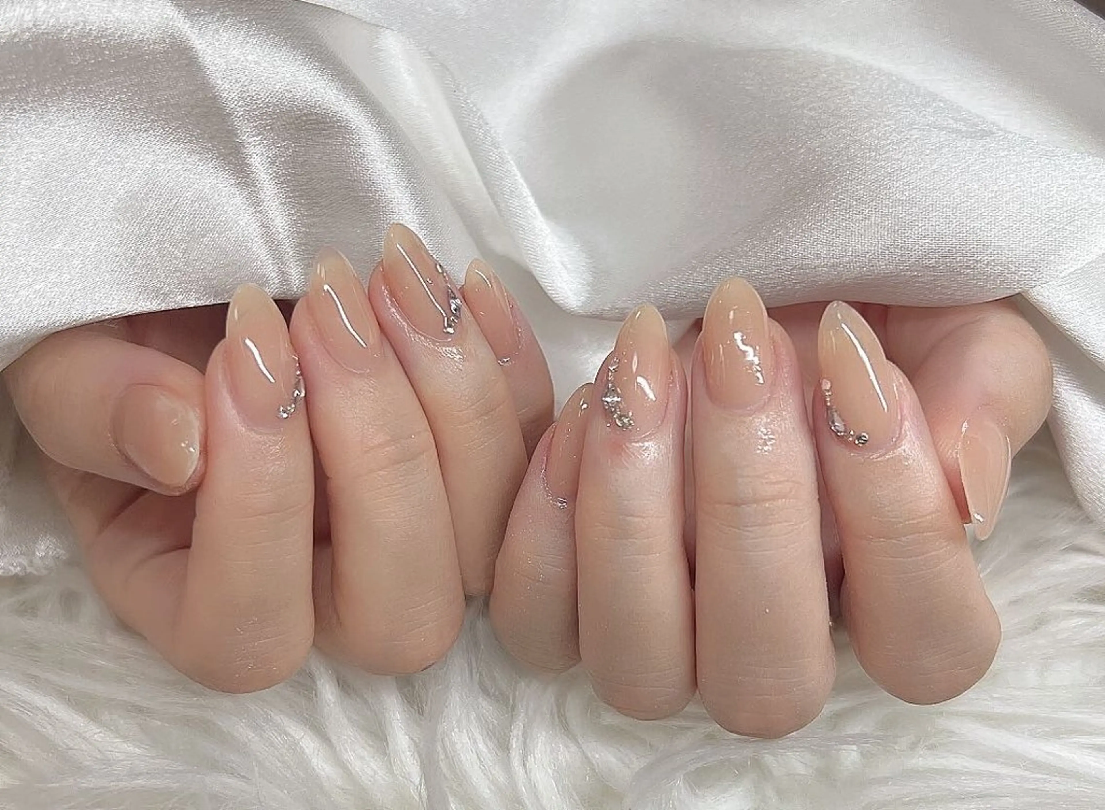 ネイル チークネイル 長さ出し フラッシュネイル フットネイル フレンチネイル Niko nailサロンのネイルデザイン