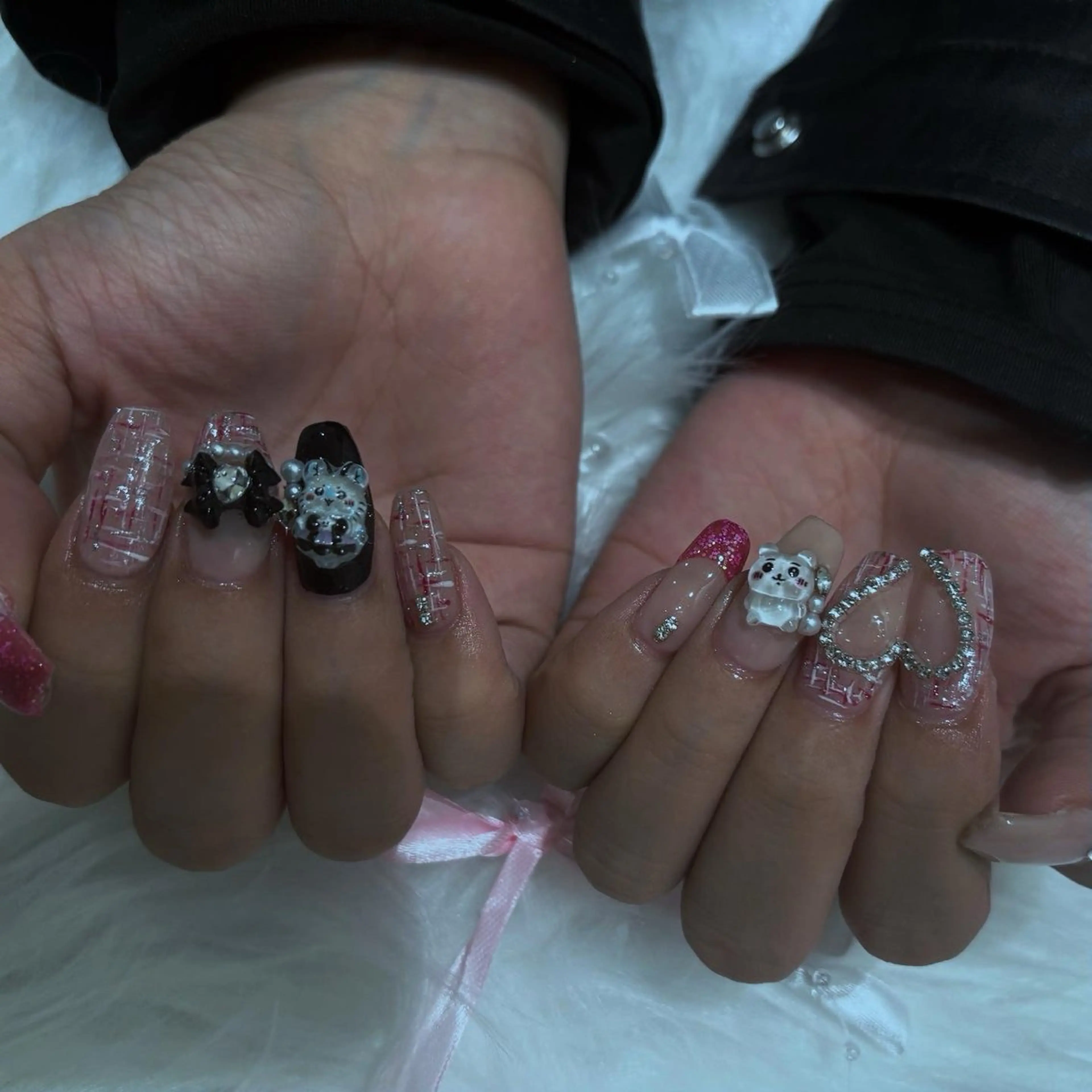 ネイル アートネイル 長さ出し フットネイル ハート キラキラネイル ハンドネイル vante_aimi .パラジェル取扱店のネイルデザイン