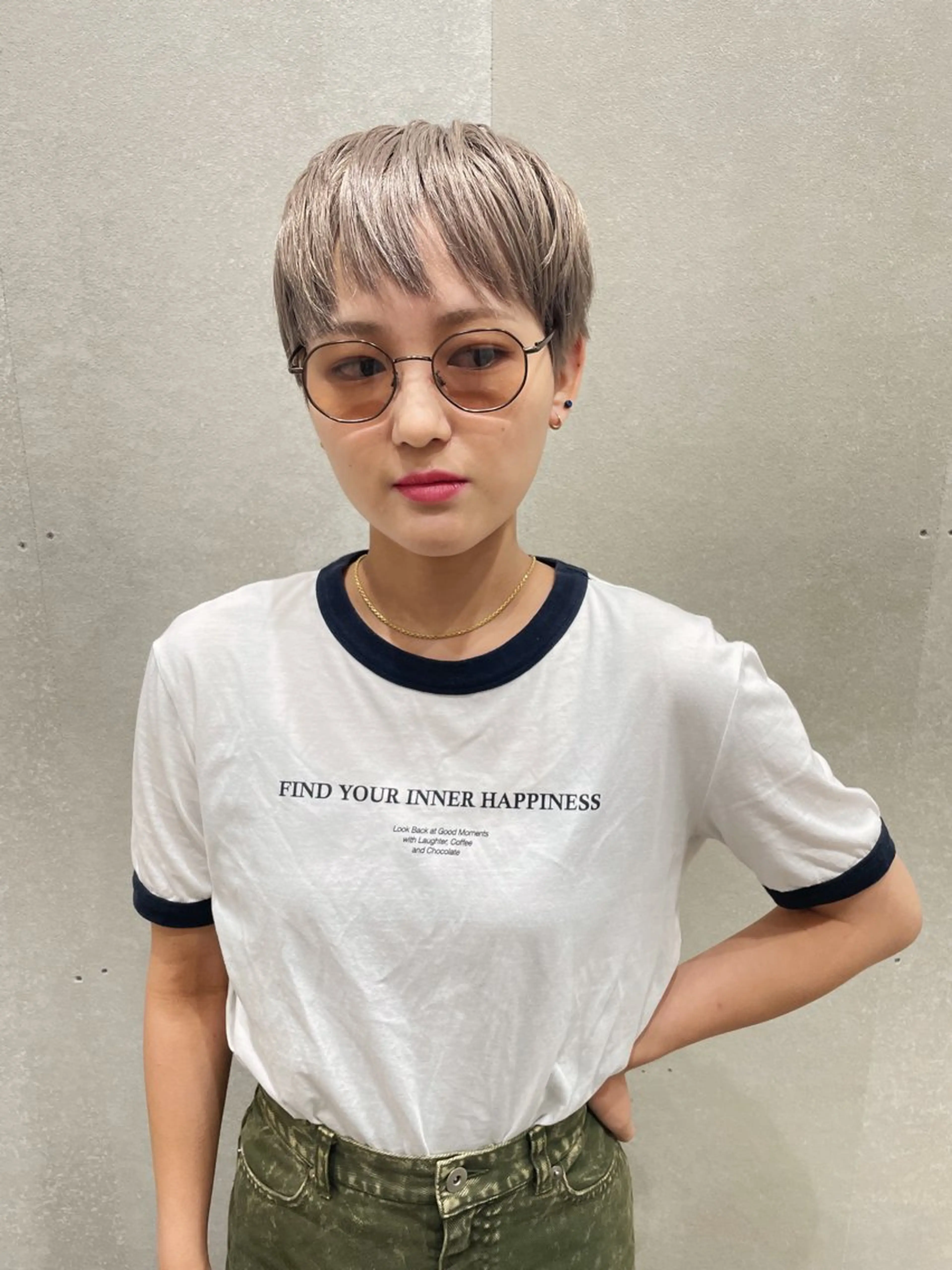 ショート カラー ハイトーンカラー カット ヘアカラー トリートメント ヘアセット センスをお届けします 大谷将生INFPのヘアスタイル