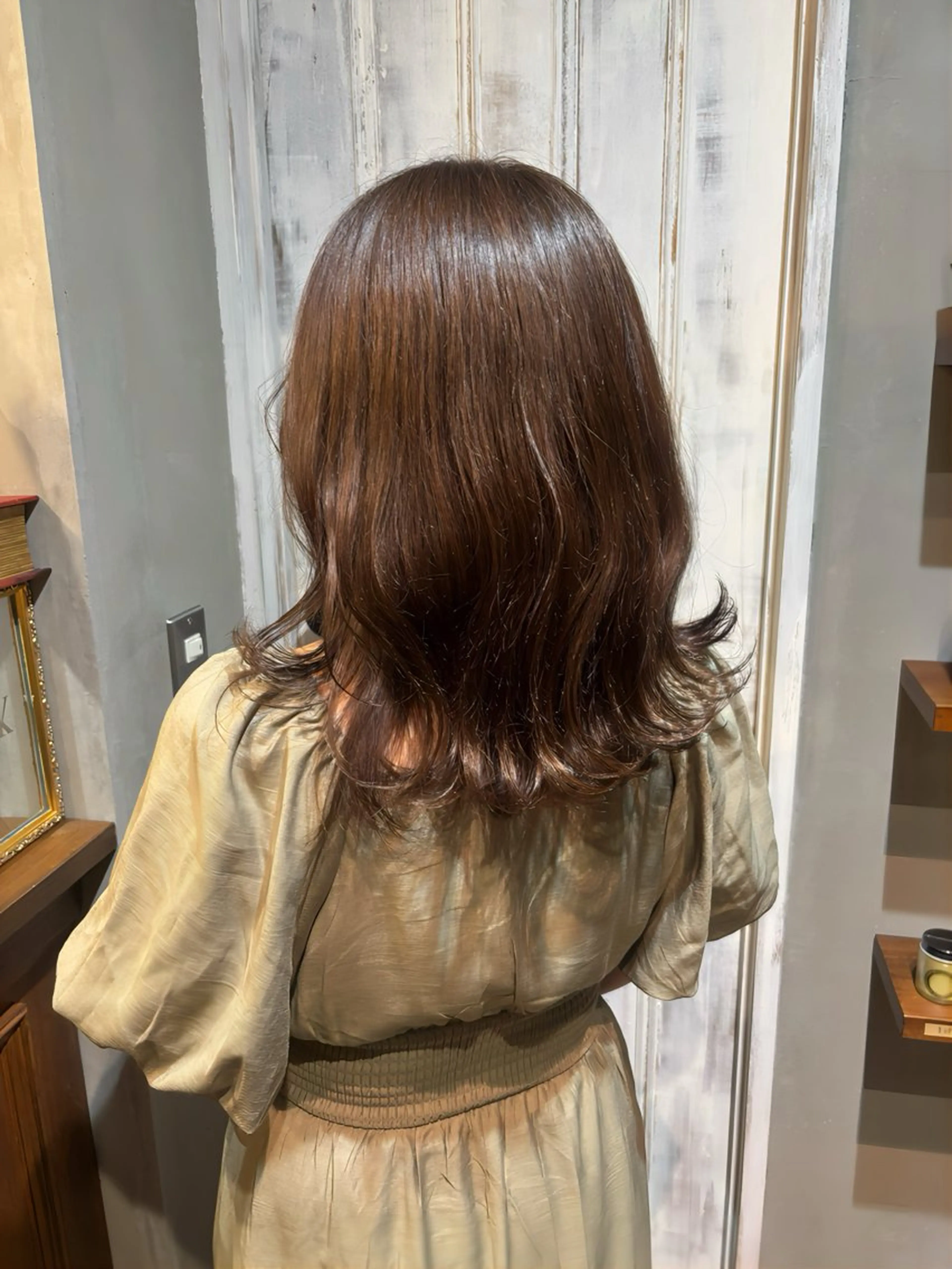 セミロング カット ヘアカラー トリートメント saya 🧸 カット/縮毛矯正のヘアスタイル