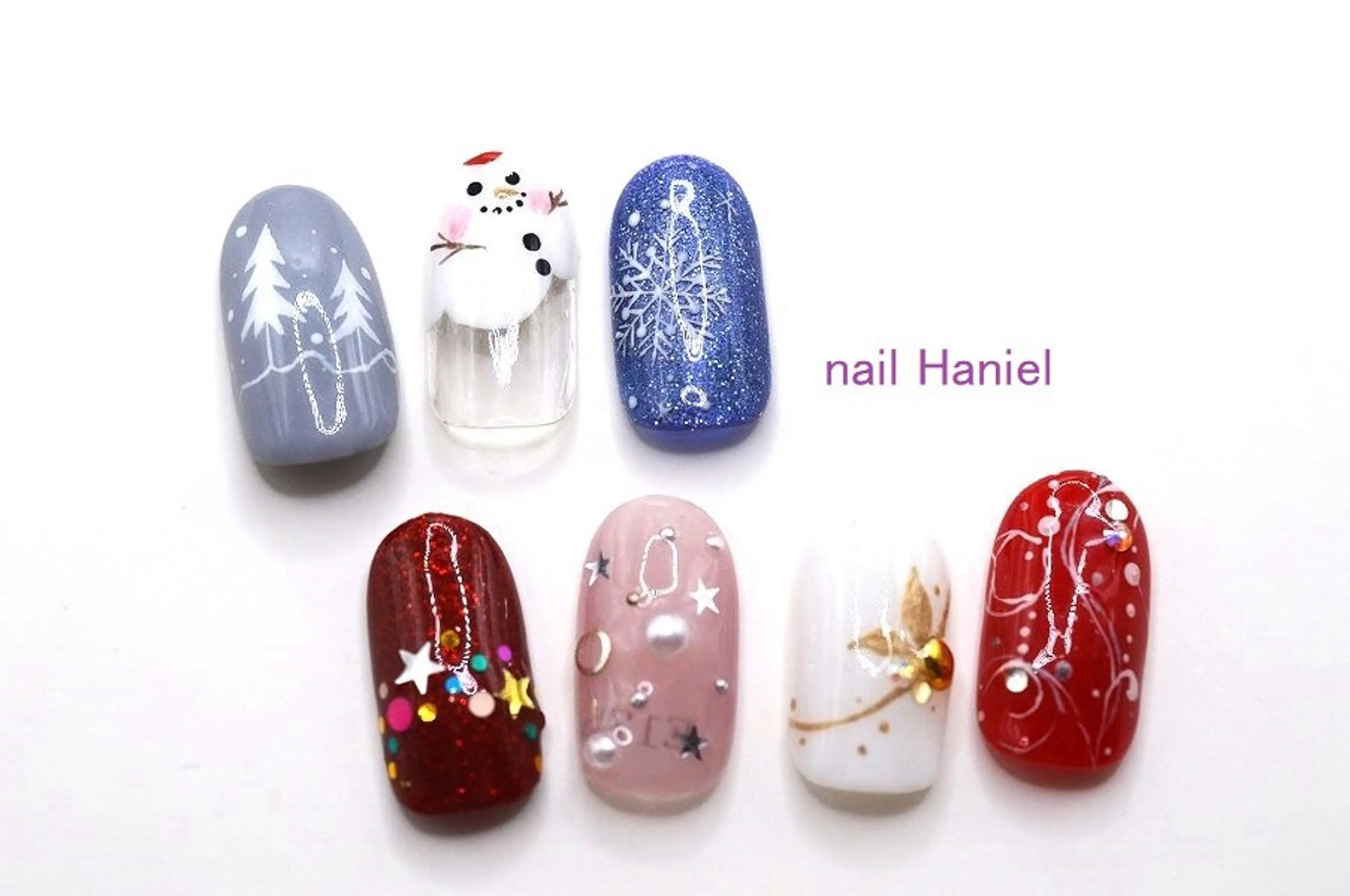 ネイル アートネイル ジェルネイル パラジェル 冬ネイル クリスマス ハンドネイル nail Haniel所属・半蔵門サロンハニエル 魅神 ちよのネイルデザイン