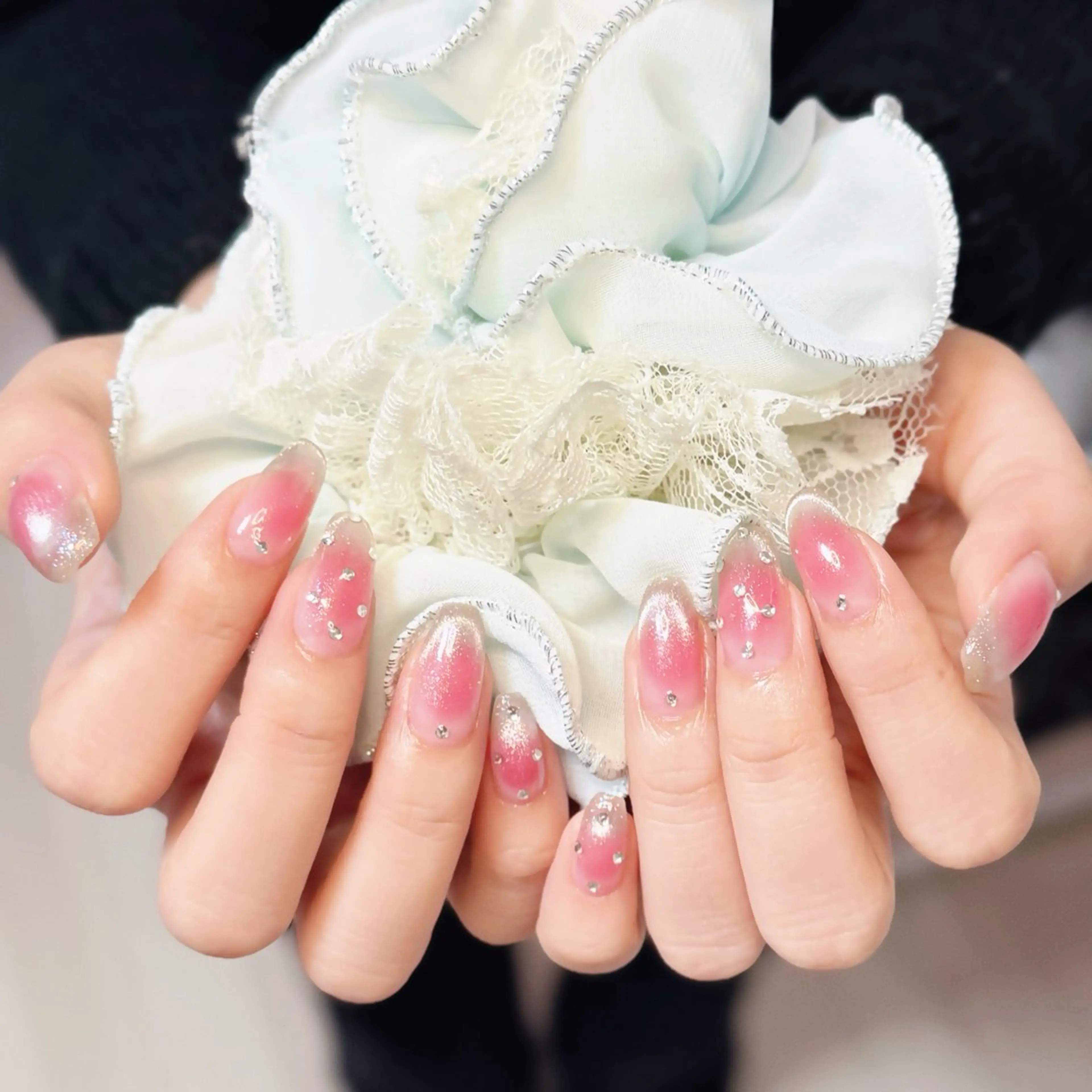 ネイル アートネイル オーロラネイル チークネイル フレンチネイル ガラスフレンチ ハンドネイル 🎀🎀YooLi Nail Salonのネイルデザイン