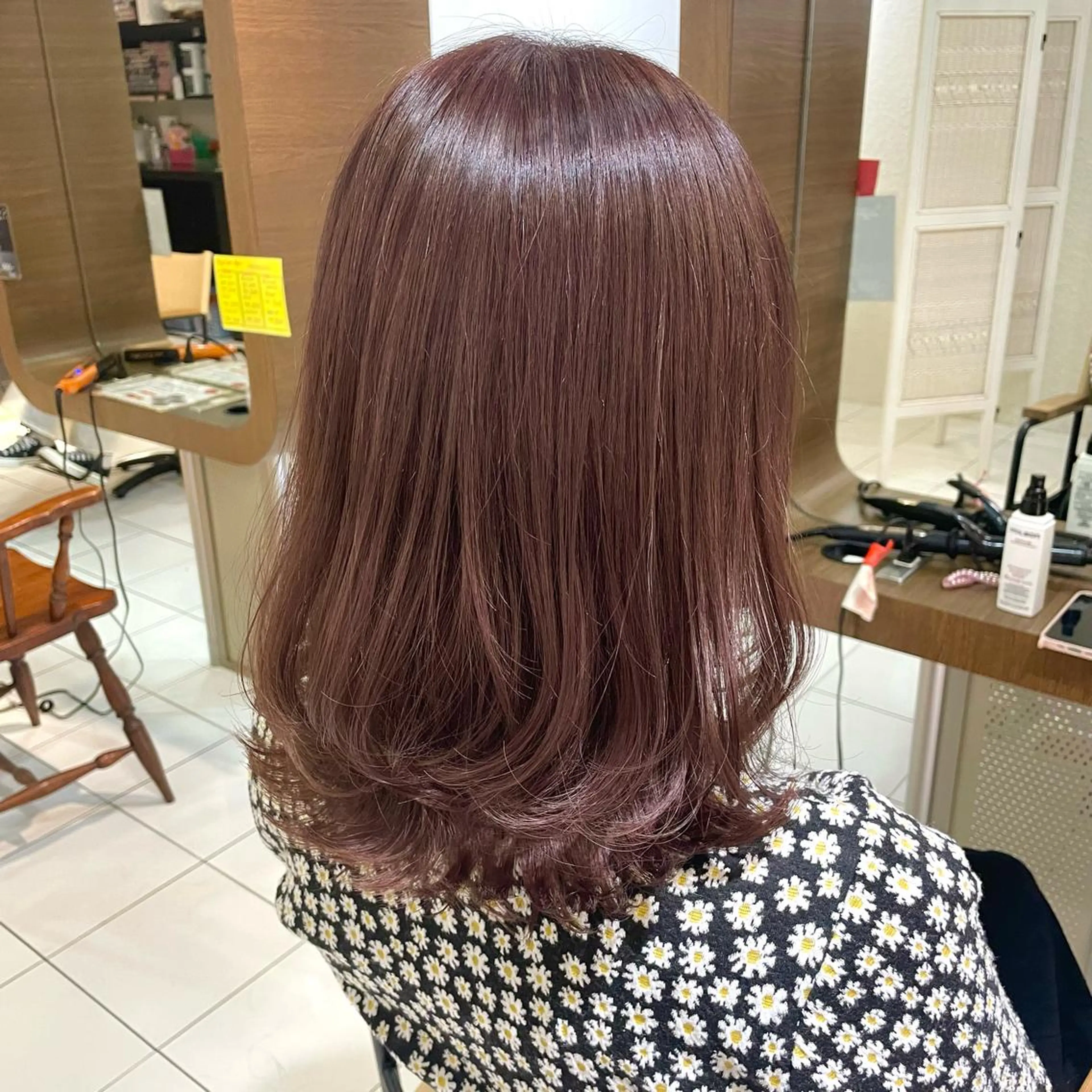 ミディアム カラー ブラウンカラー ピンクカラー ピンクブラウン 透明感カラー/ 寺田千雅子のヘアスタイル