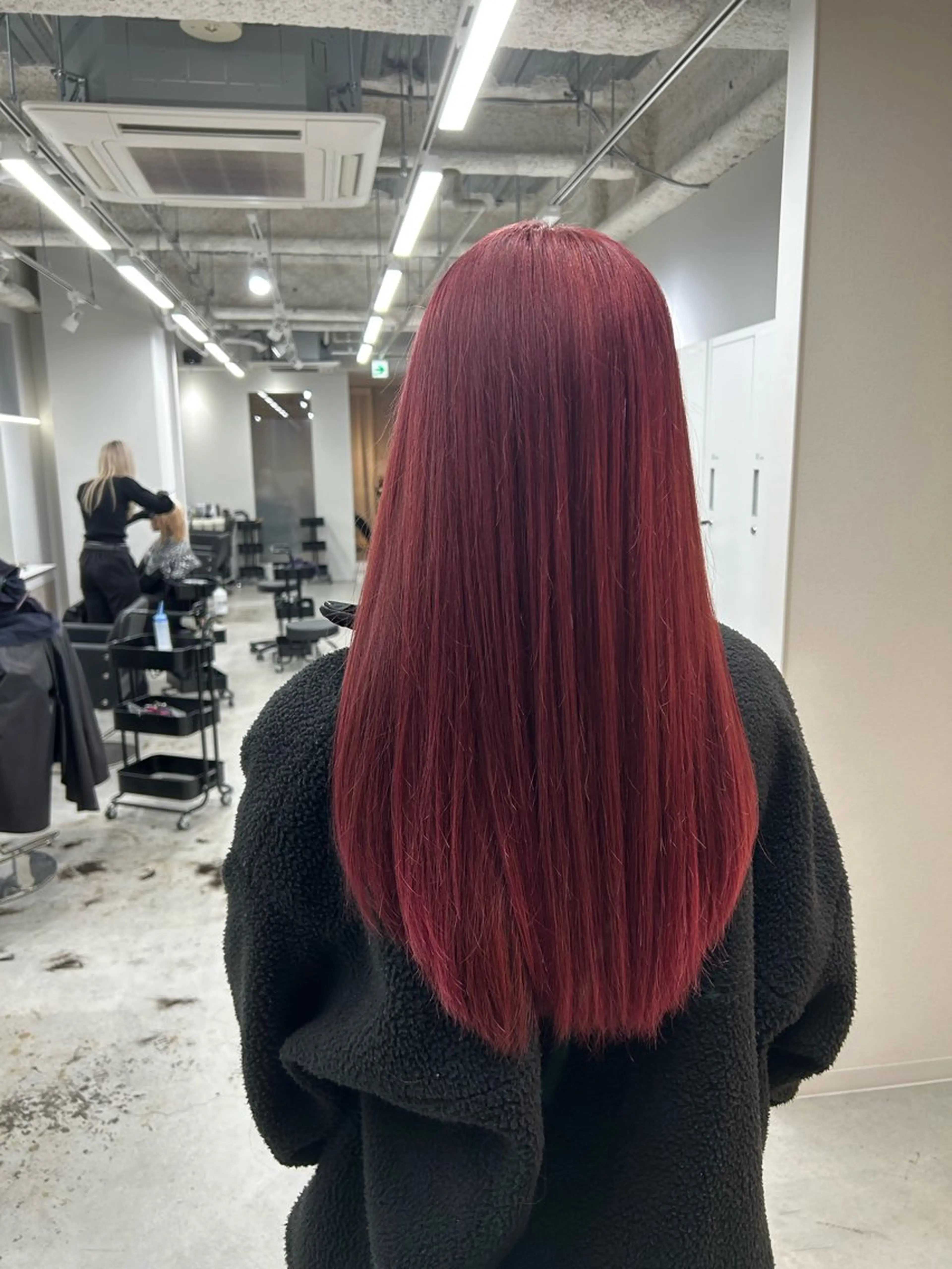 ロング カラー オレンジ レッドカラー Gisel みらののヘアスタイル