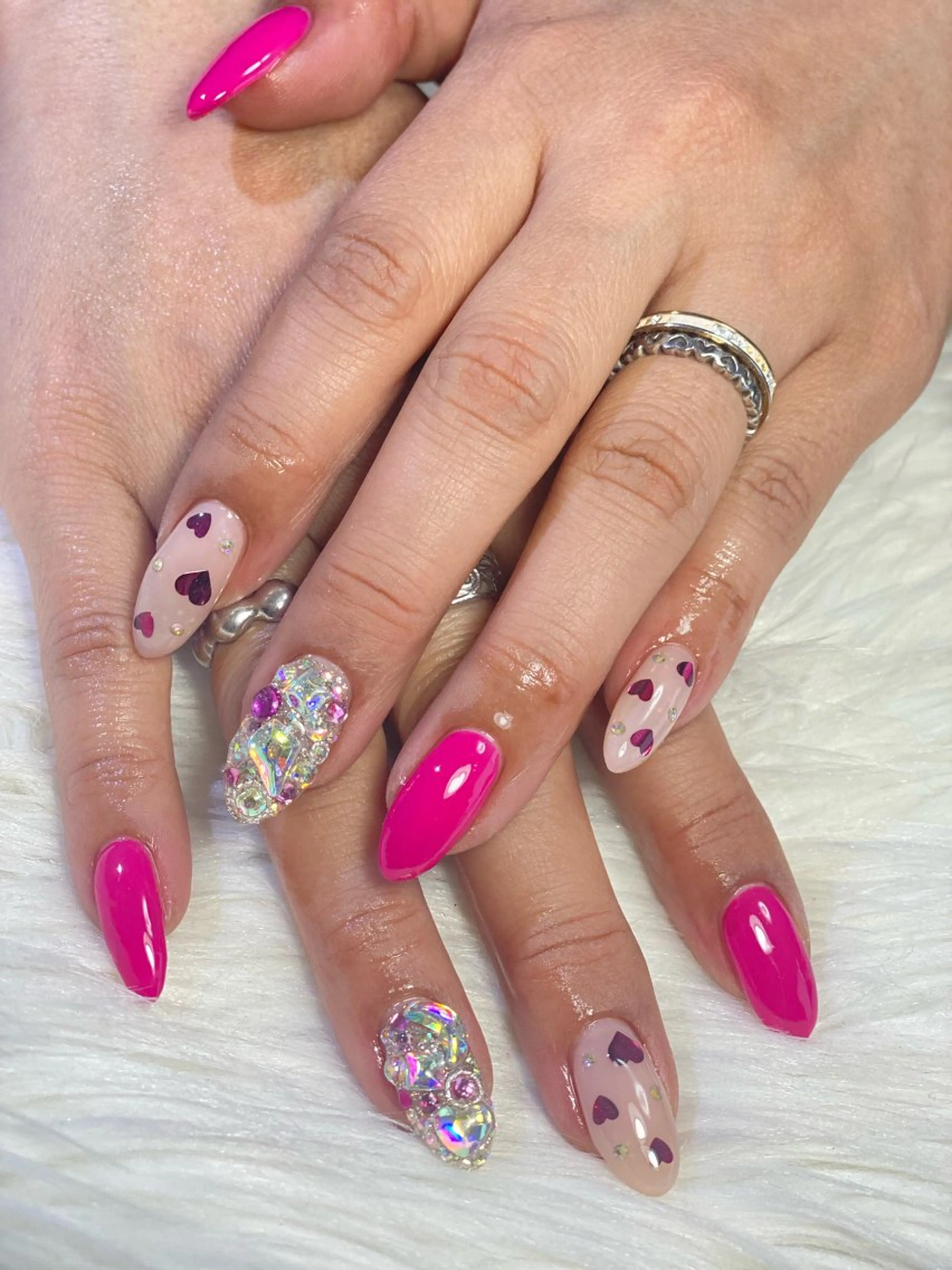 ネイル ハート ピンク 春ネイル Esthetic Will所属・will 有希のネイルデザイン