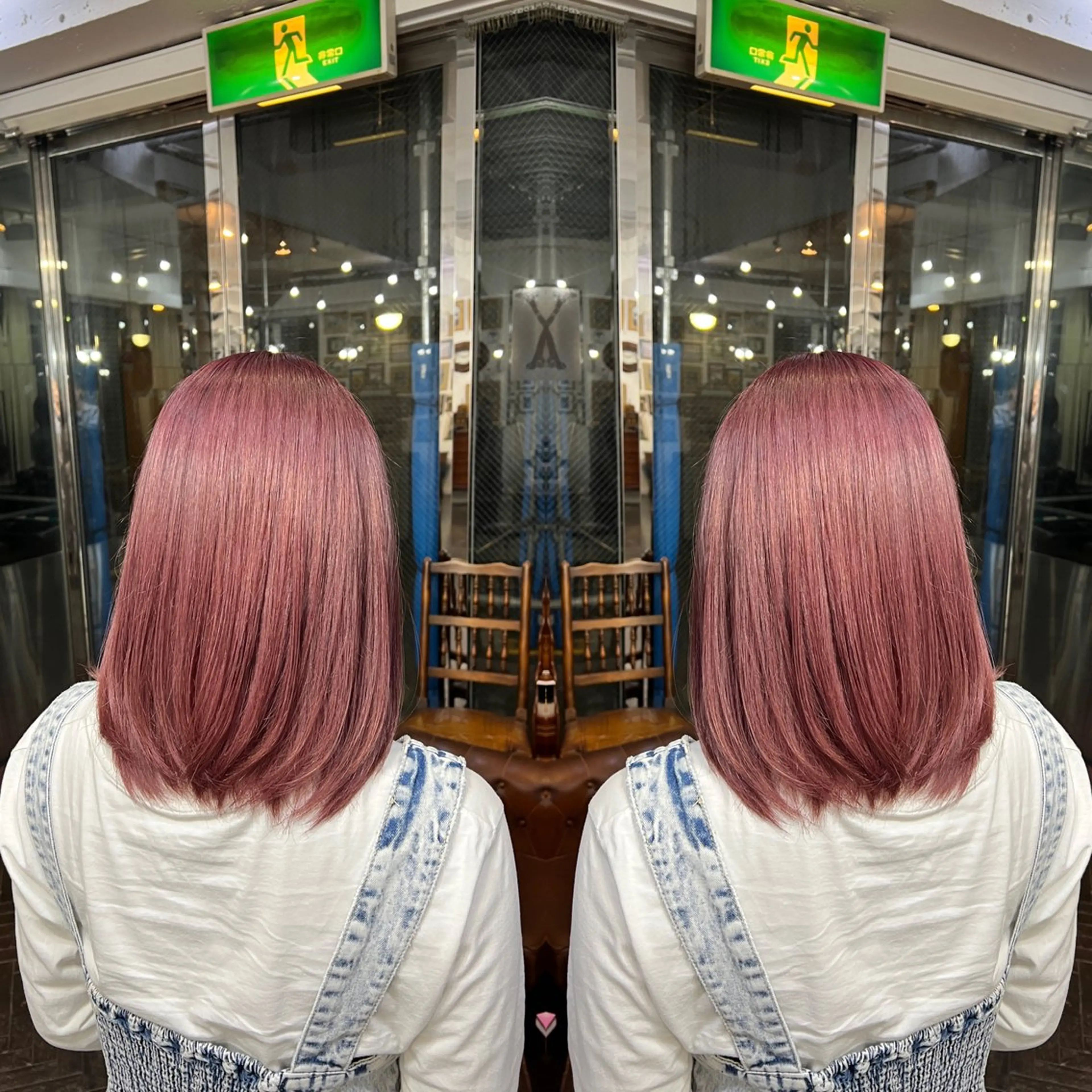 セミロング カラー レイヤー/ボブ/ ミニボブ/AOIのヘアスタイル