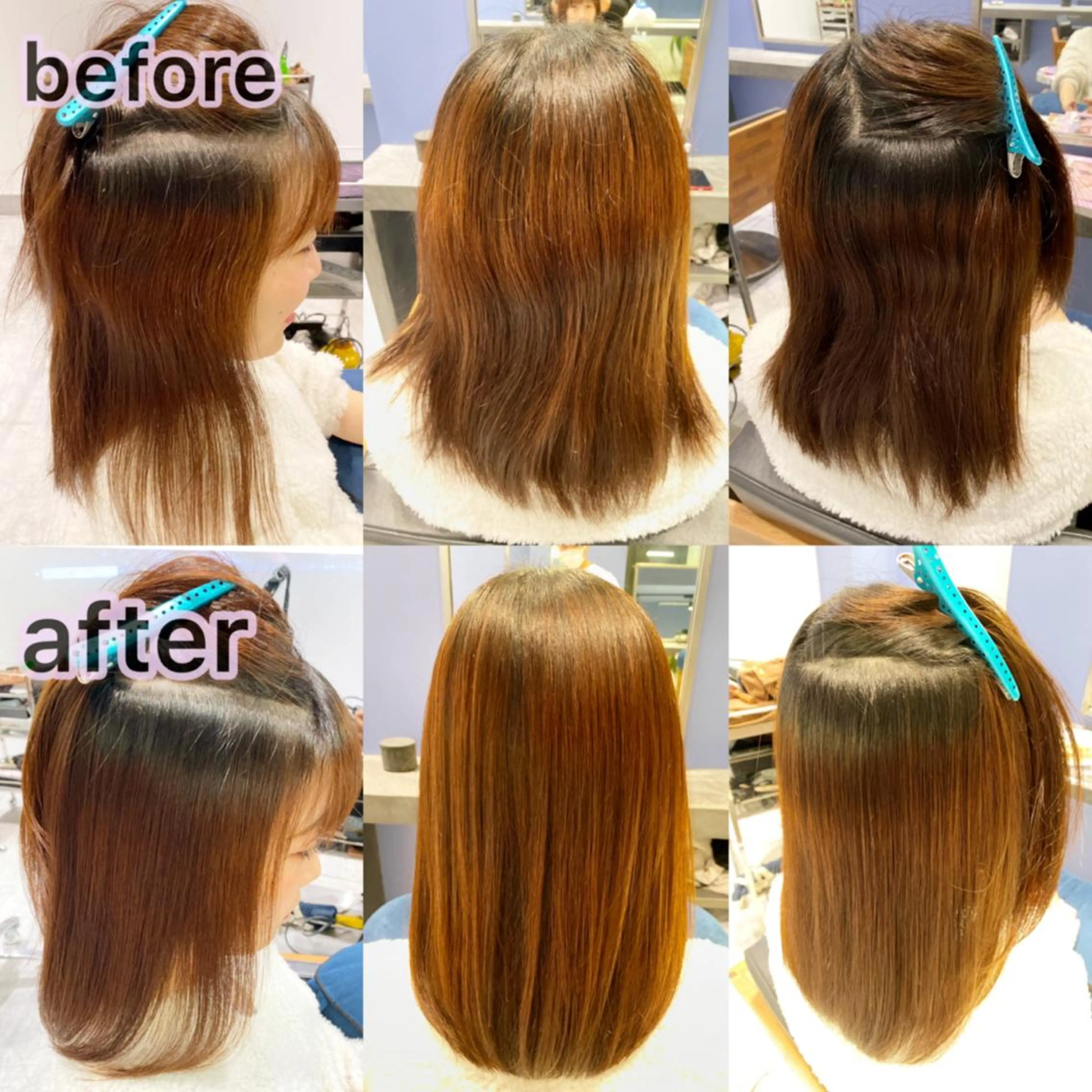 セミロング パーマ ストレートパーマ カット 縮毛矯正 本物のブリーチ縮毛 /デサキショウヘイのヘアスタイル